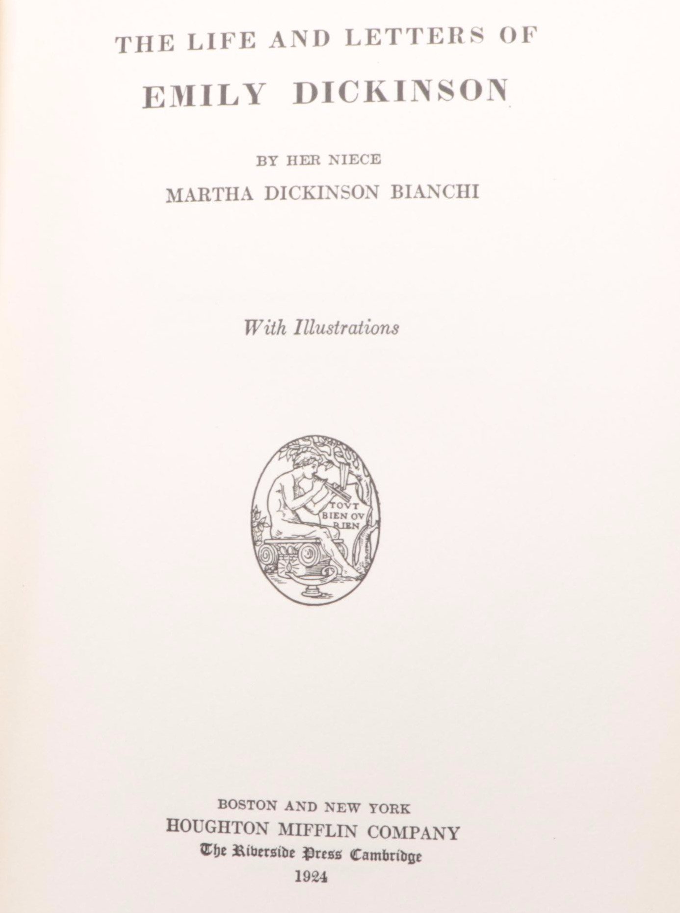 Illustrated "The Life and Letters of Emily Dickinson" by Martha Bianchi, 1924