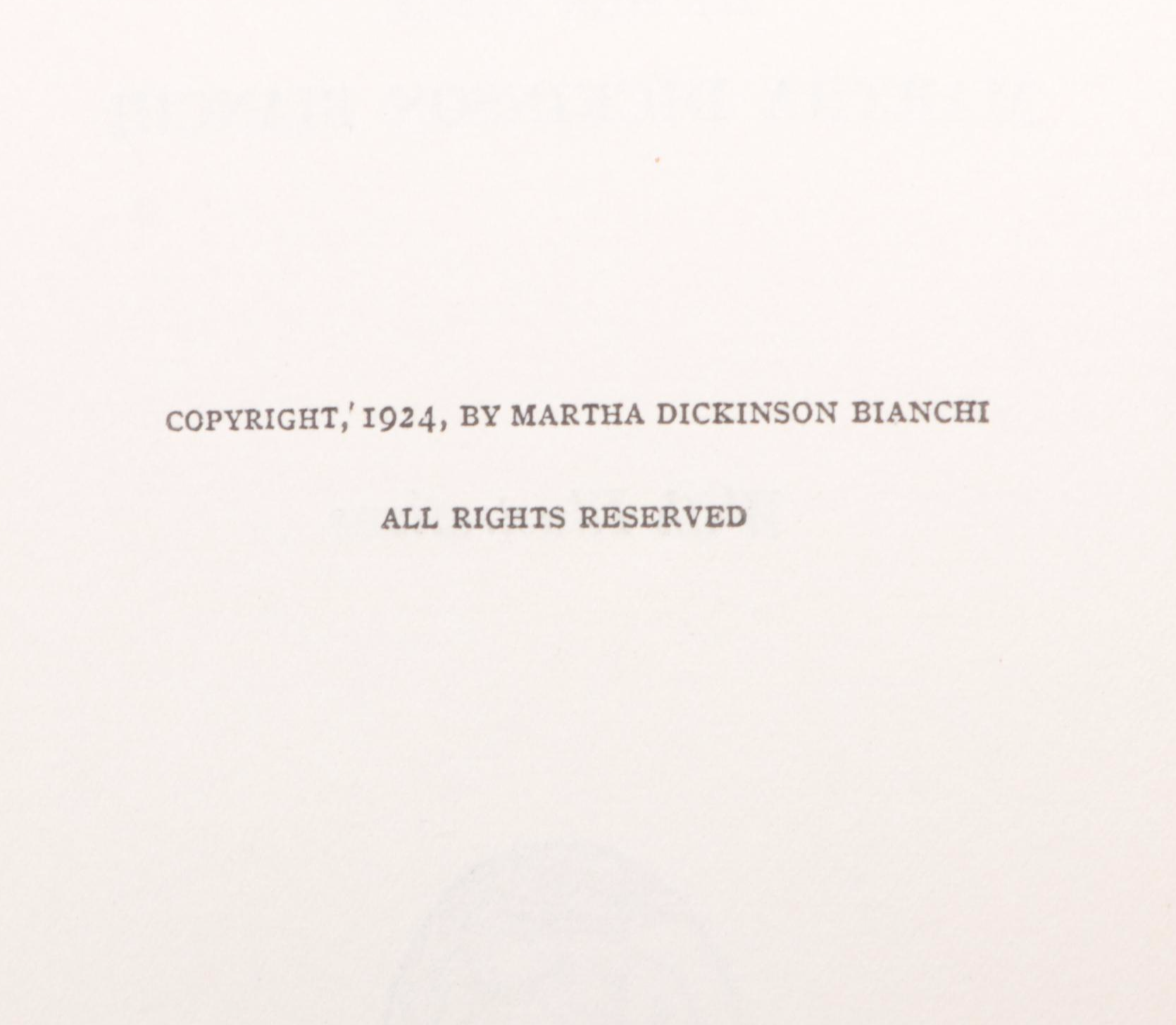 Illustrated "The Life and Letters of Emily Dickinson" by Martha Bianchi, 1924