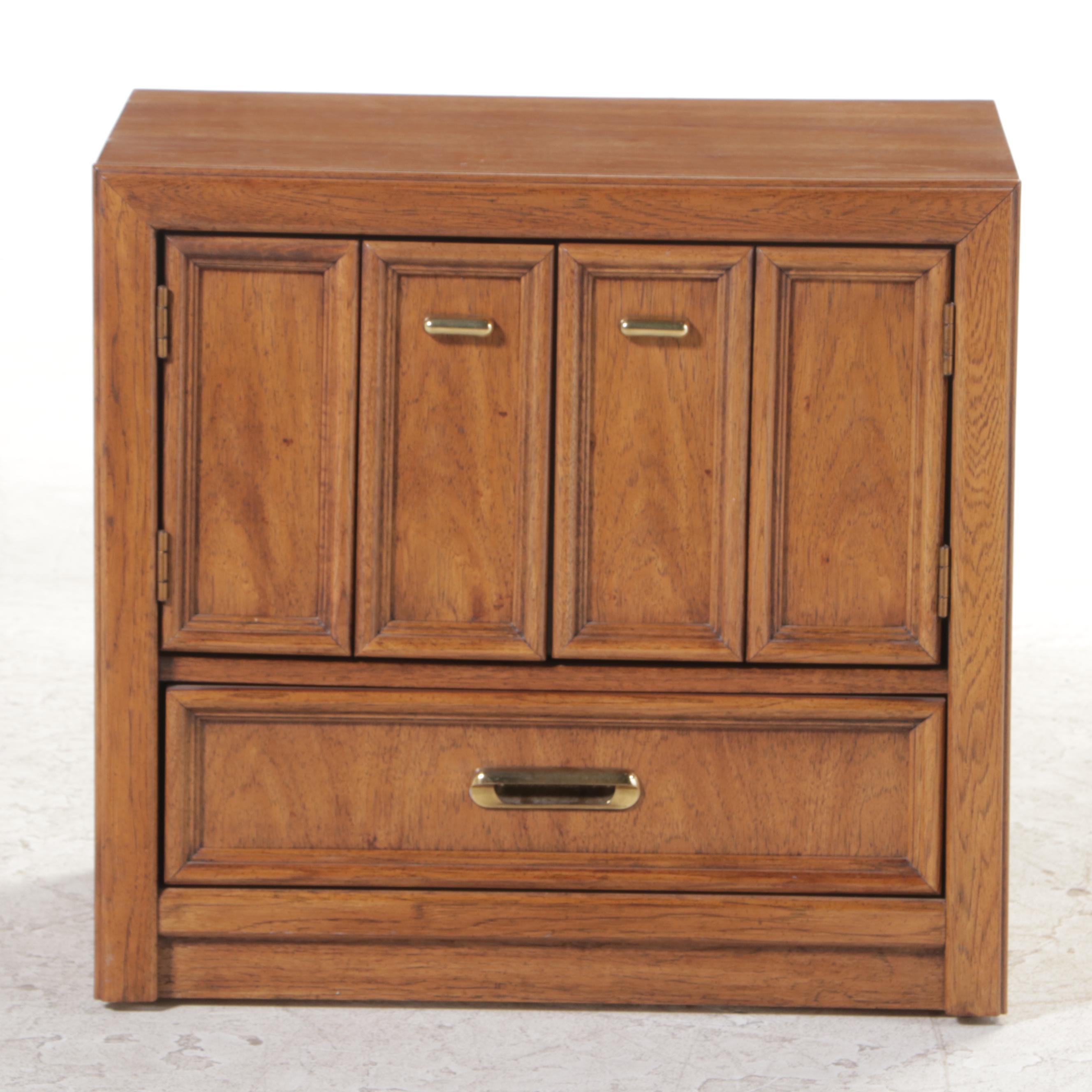 Thomasville Modernist Oak Nightstand, Mid to Late 20th Century