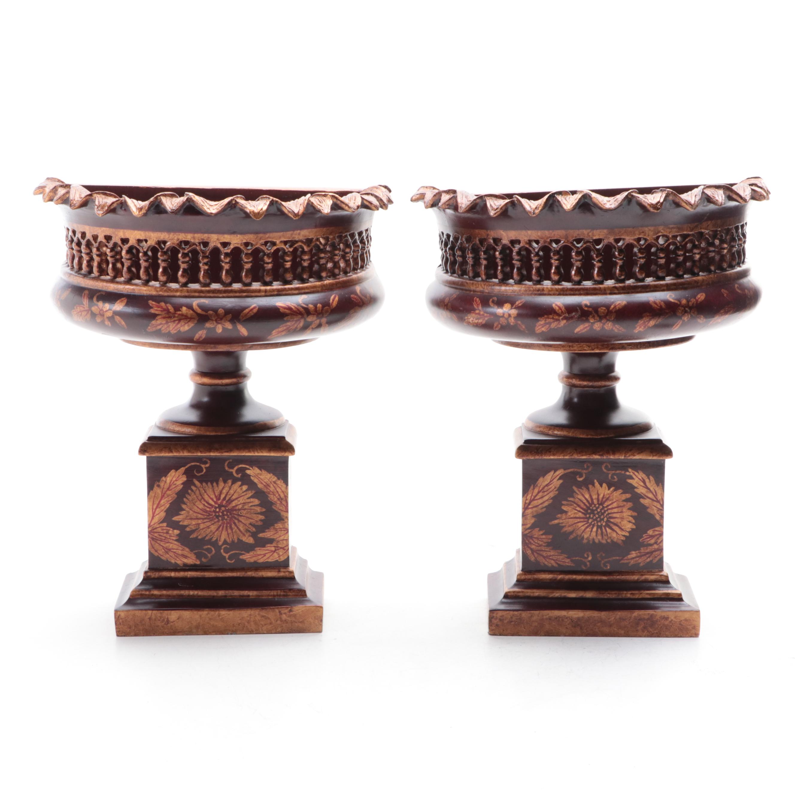 Neoclassical Composite Urn Shaped Wall Pockets