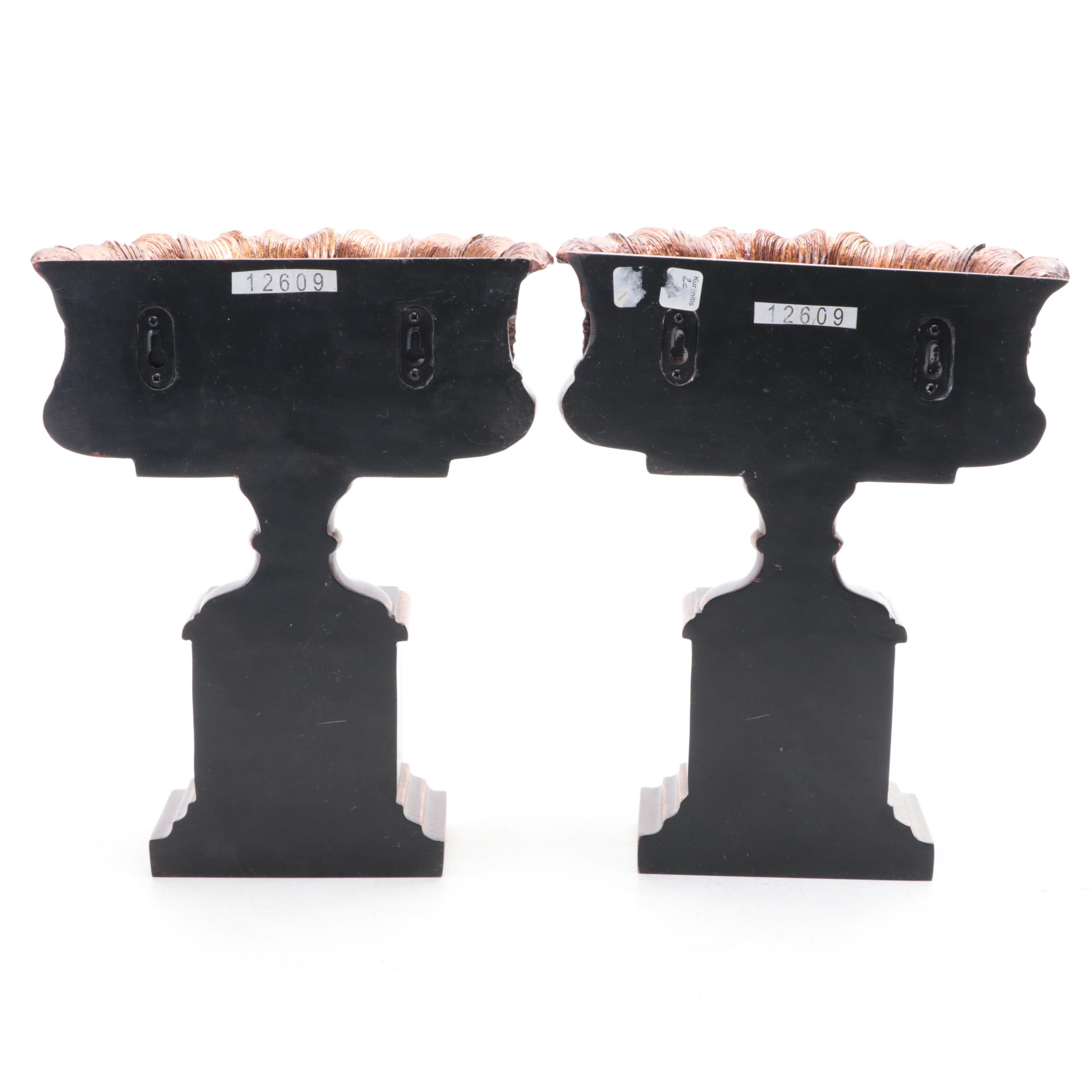 Neoclassical Composite Urn Shaped Wall Pockets