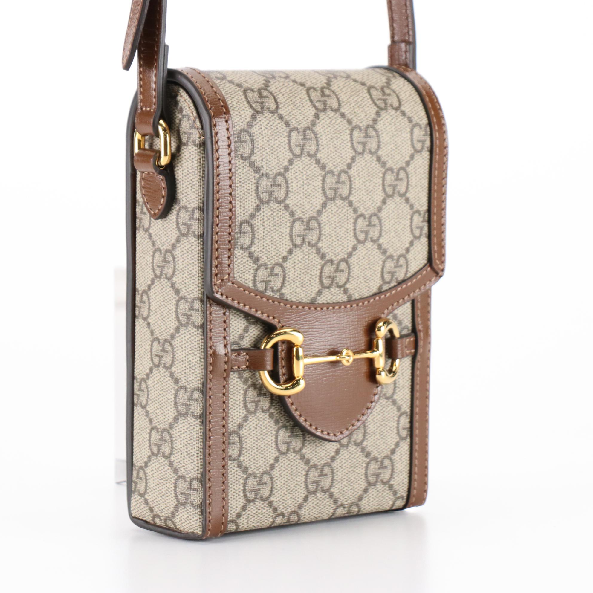 Gucci Horsebit 1955 Mini Bag in GG Supreme Canvas and Leather