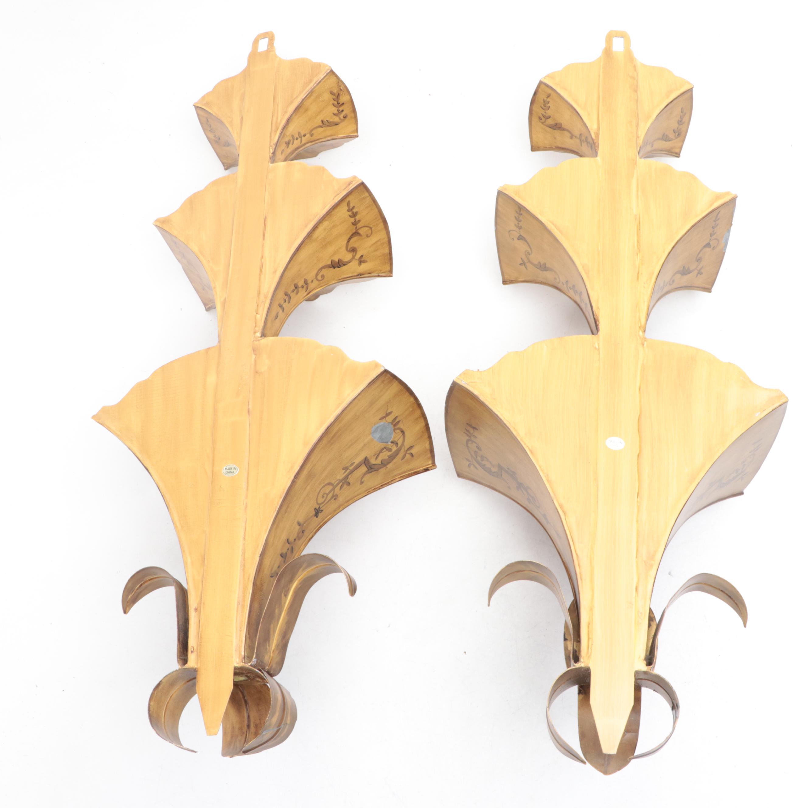 Rococo Style Toleware Wall Pockets