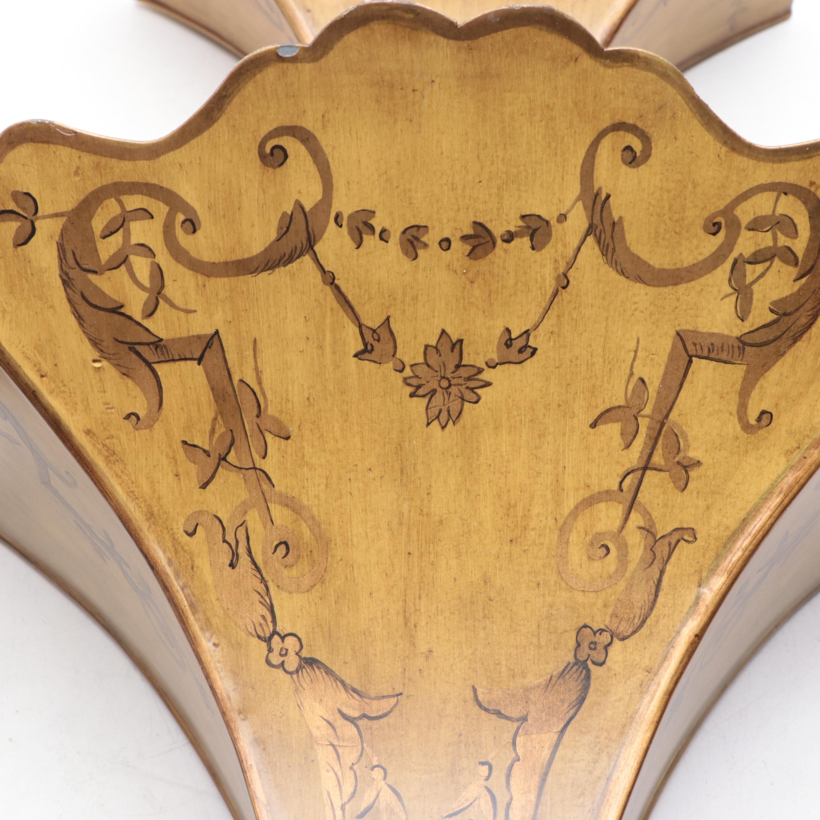 Rococo Style Toleware Wall Pockets
