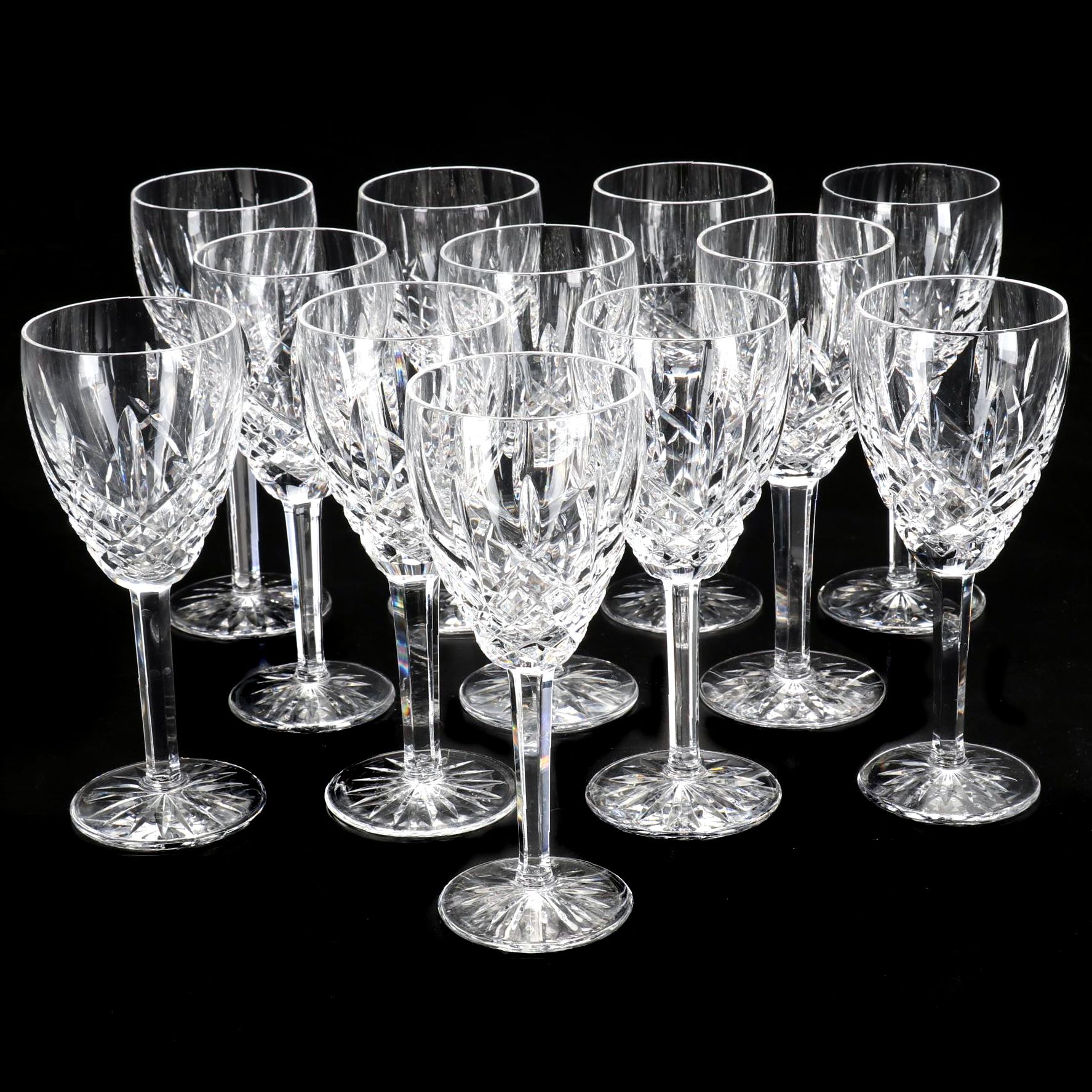 Waterford Crystal "Lismore" Wine Glasses, Late 20th Century