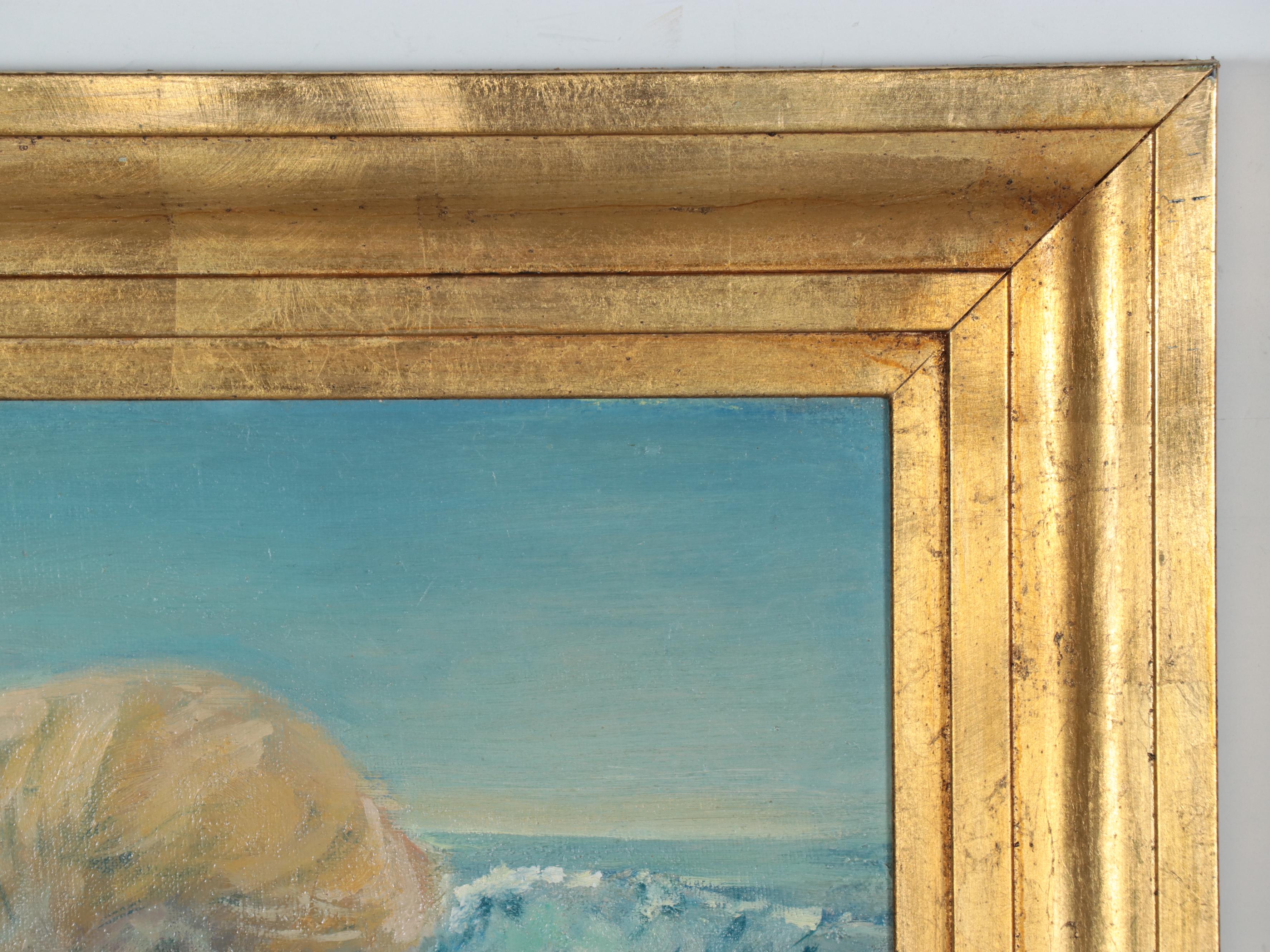 Oil Painting of Child at the Beach, Late 20th Century