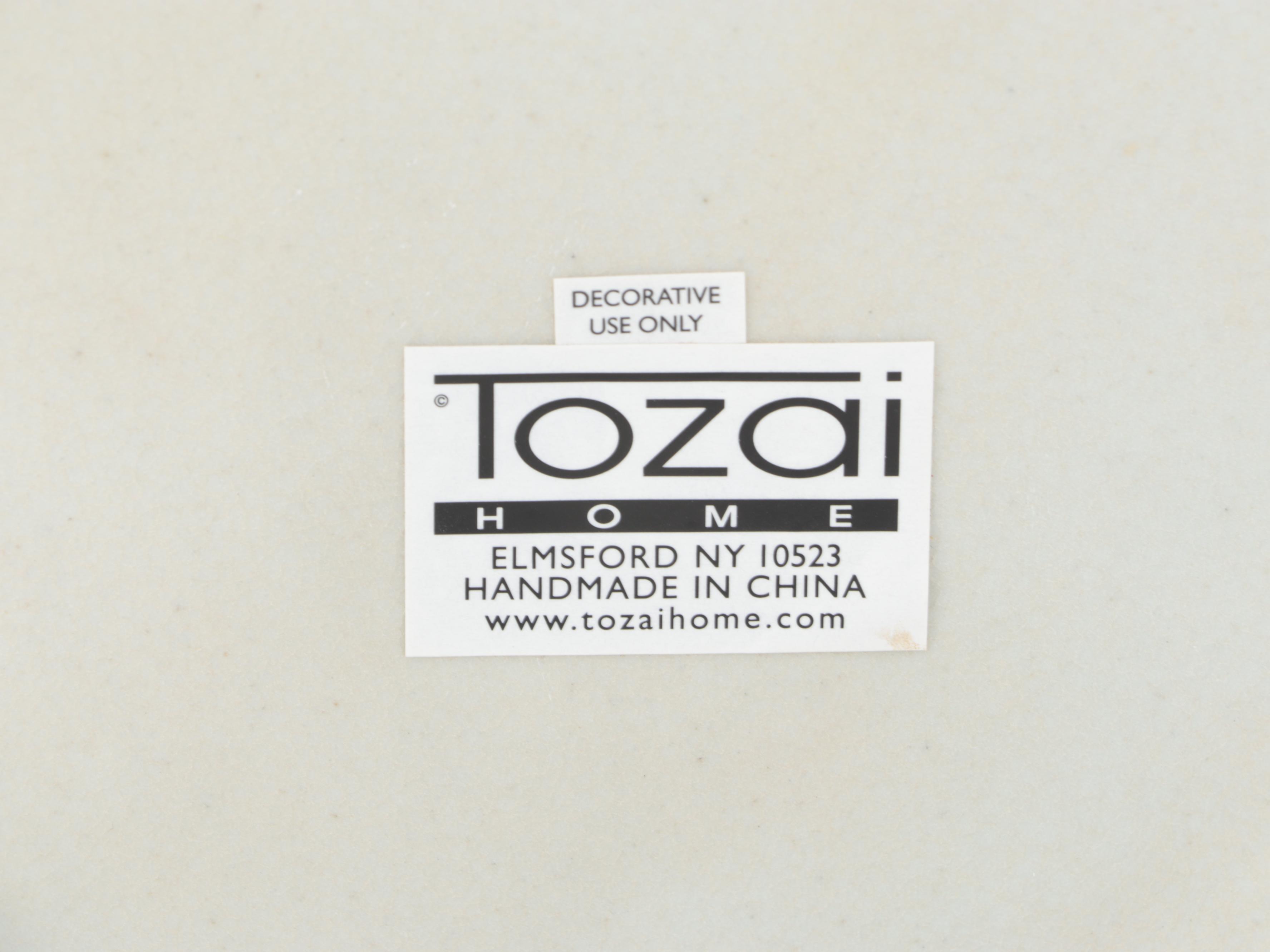 Pair of Tozai Home Imperial Yellow Glazed Porcelain Temple Jars