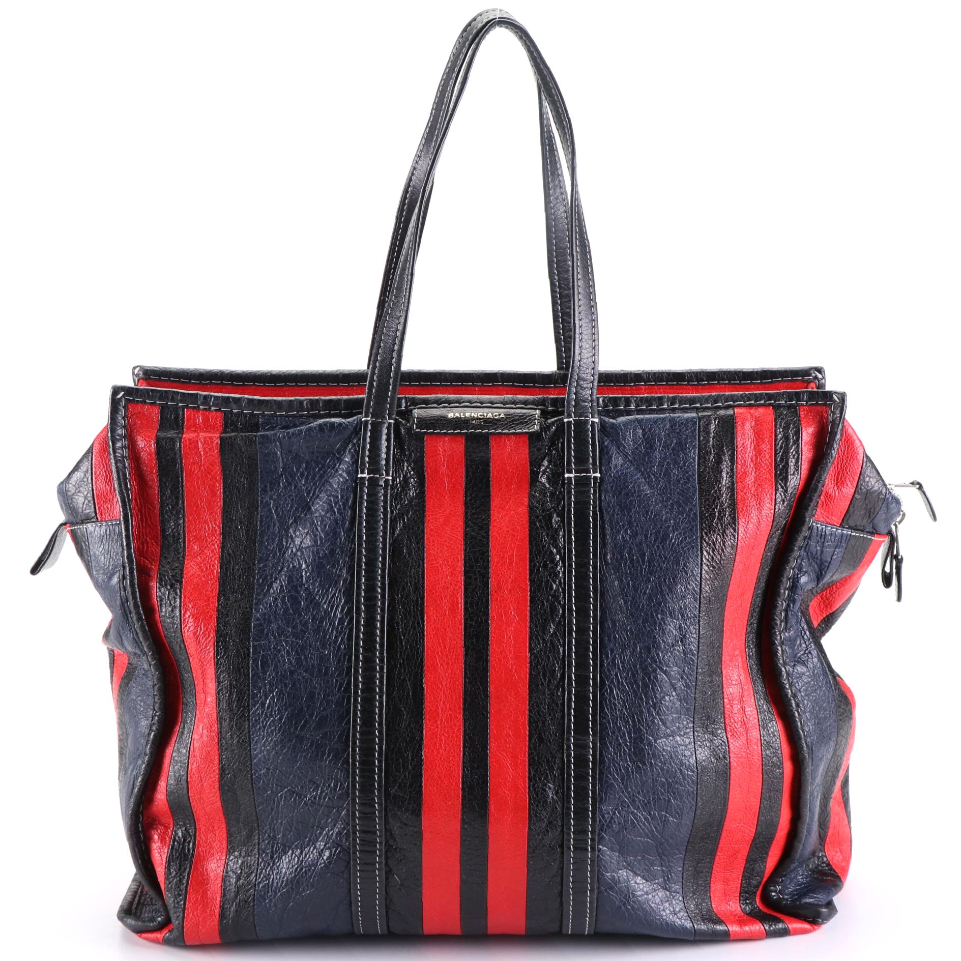 Balenciaga Bazar Tote Bag in Multicolor Textured Leather