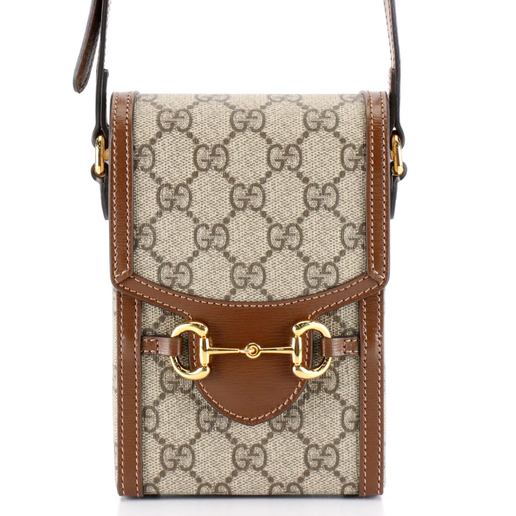 Gucci Horsebit 1955 Mini Bag in GG Supreme Canvas and Leather