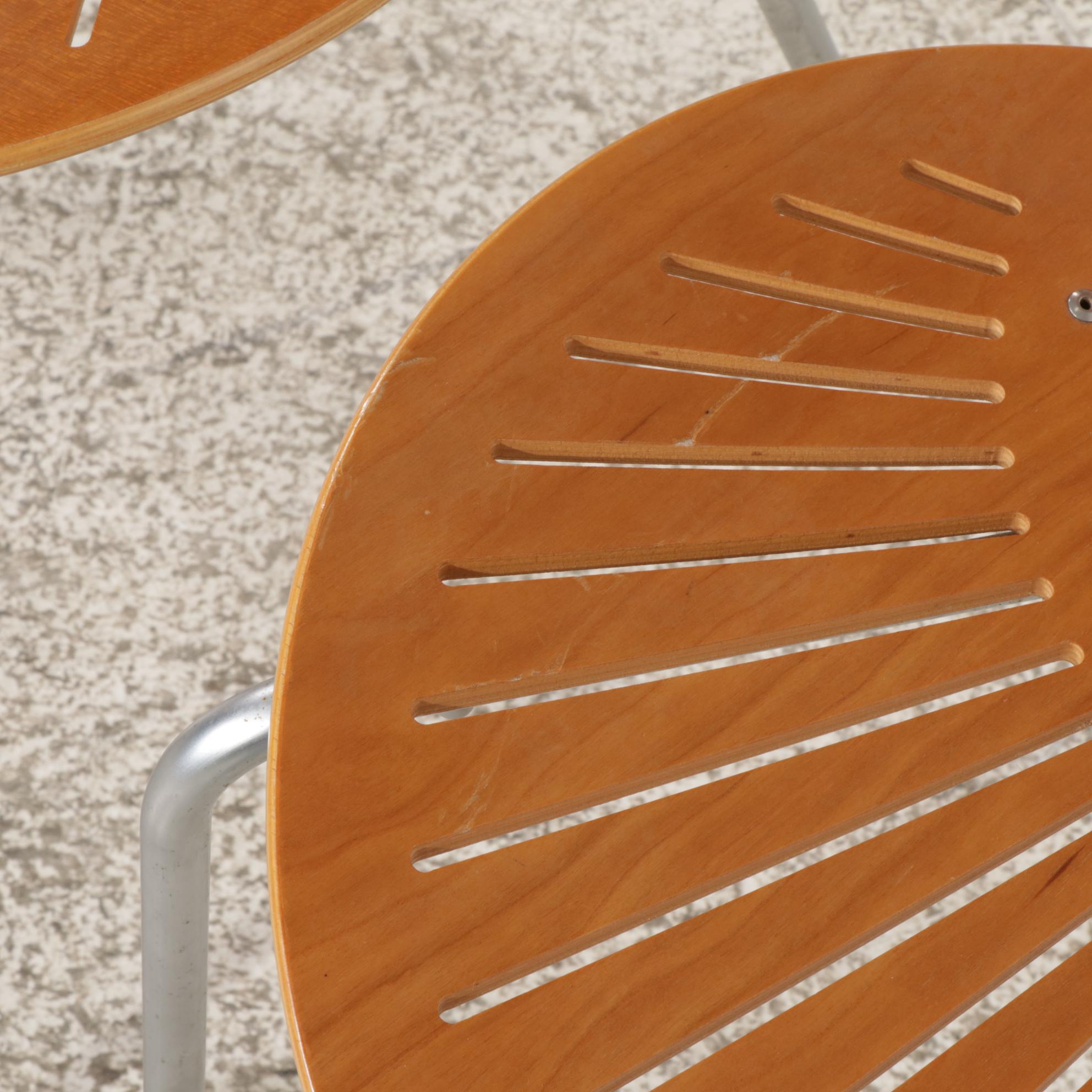 Nanna Ditzel "Trinidad" Danish Modern Laminated Teak and Steel Chairs