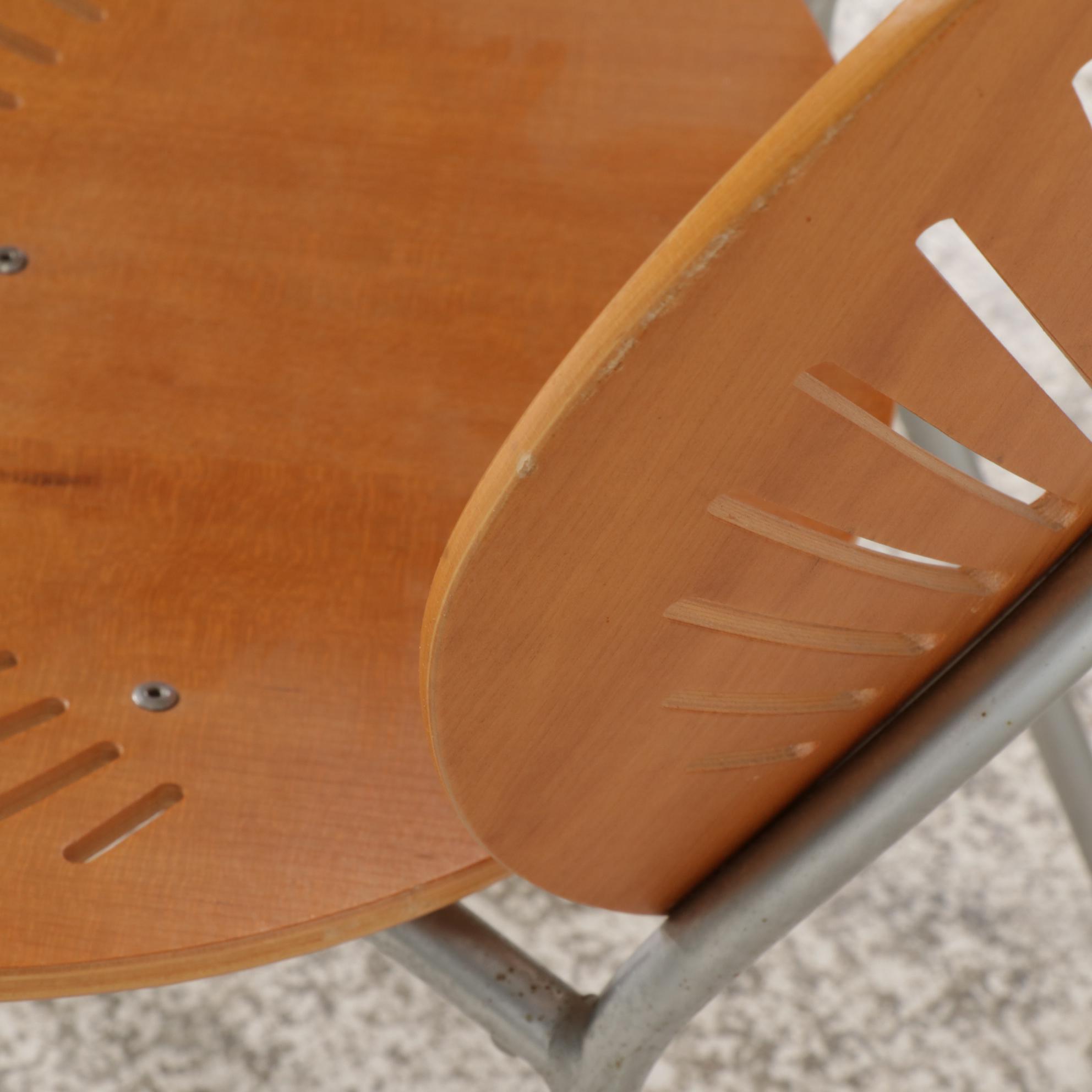 Nanna Ditzel "Trinidad" Danish Modern Laminated Teak and Steel Chairs