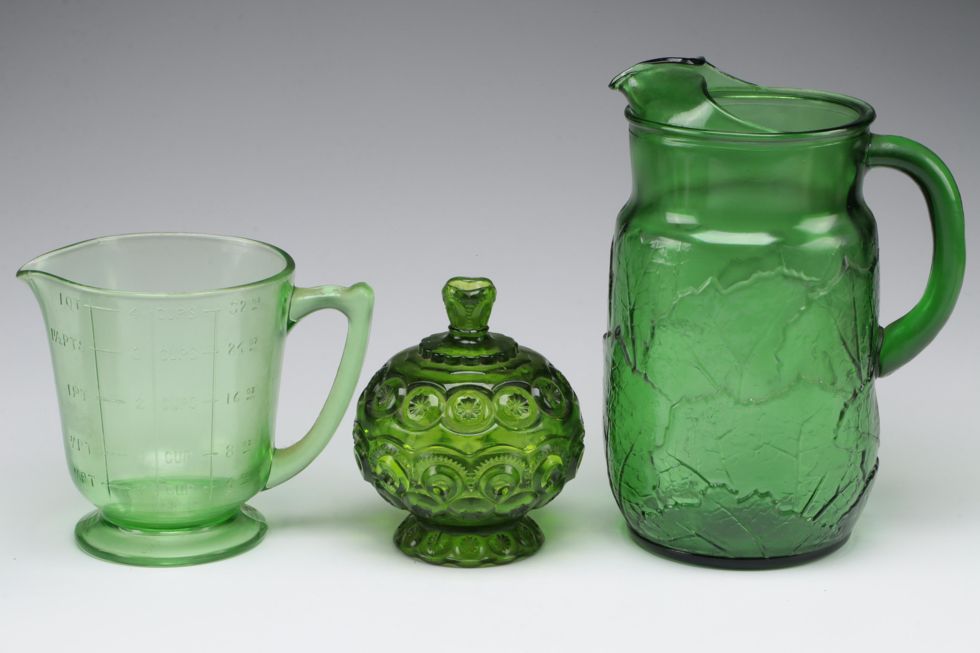 Owens-Illinois Shakers with Moon & Stars Lidded Candy Dish and Other Tableware