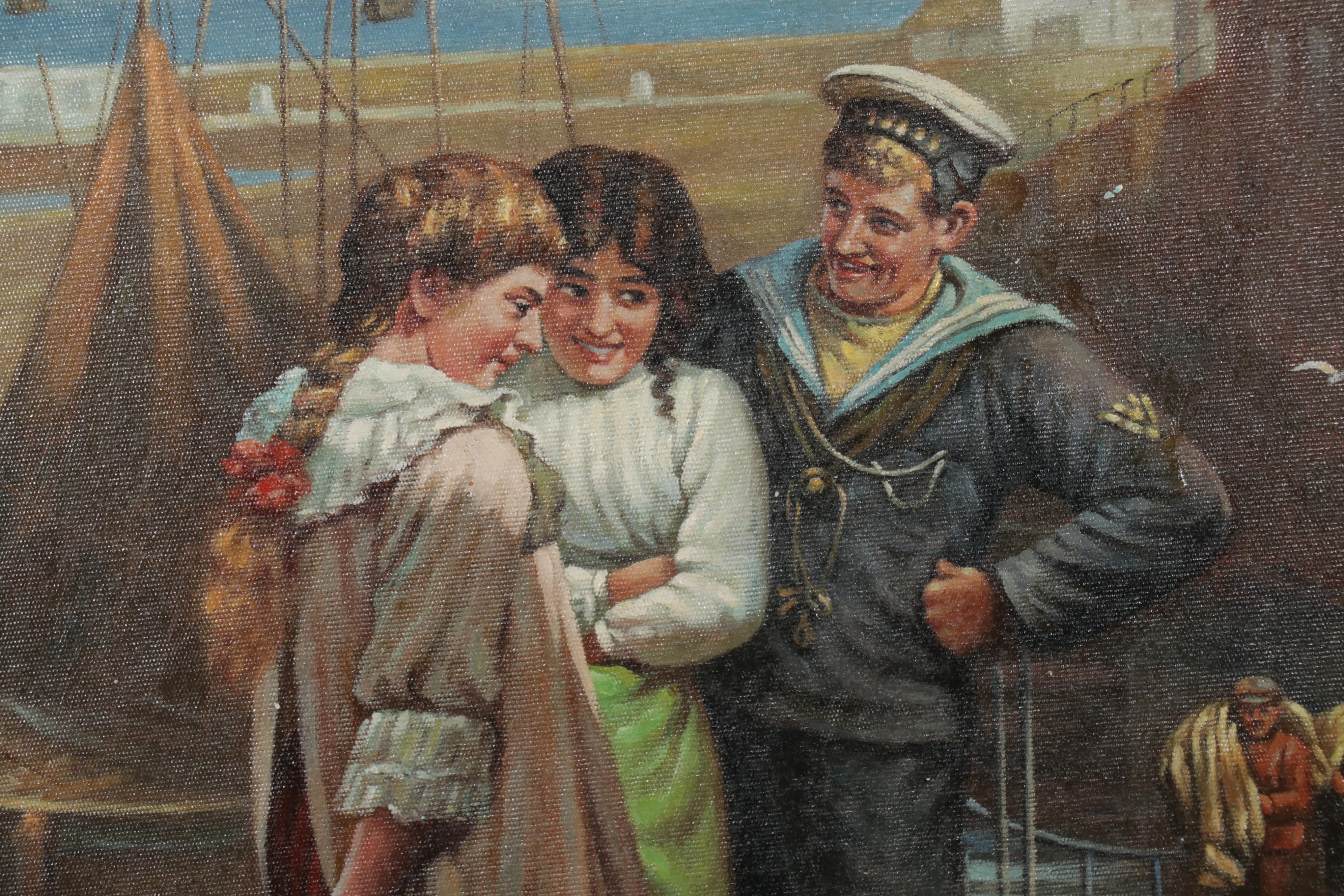 F. Forbes Oil Painting After Edwin Thomas Roberts "Naval Manoeuvres"