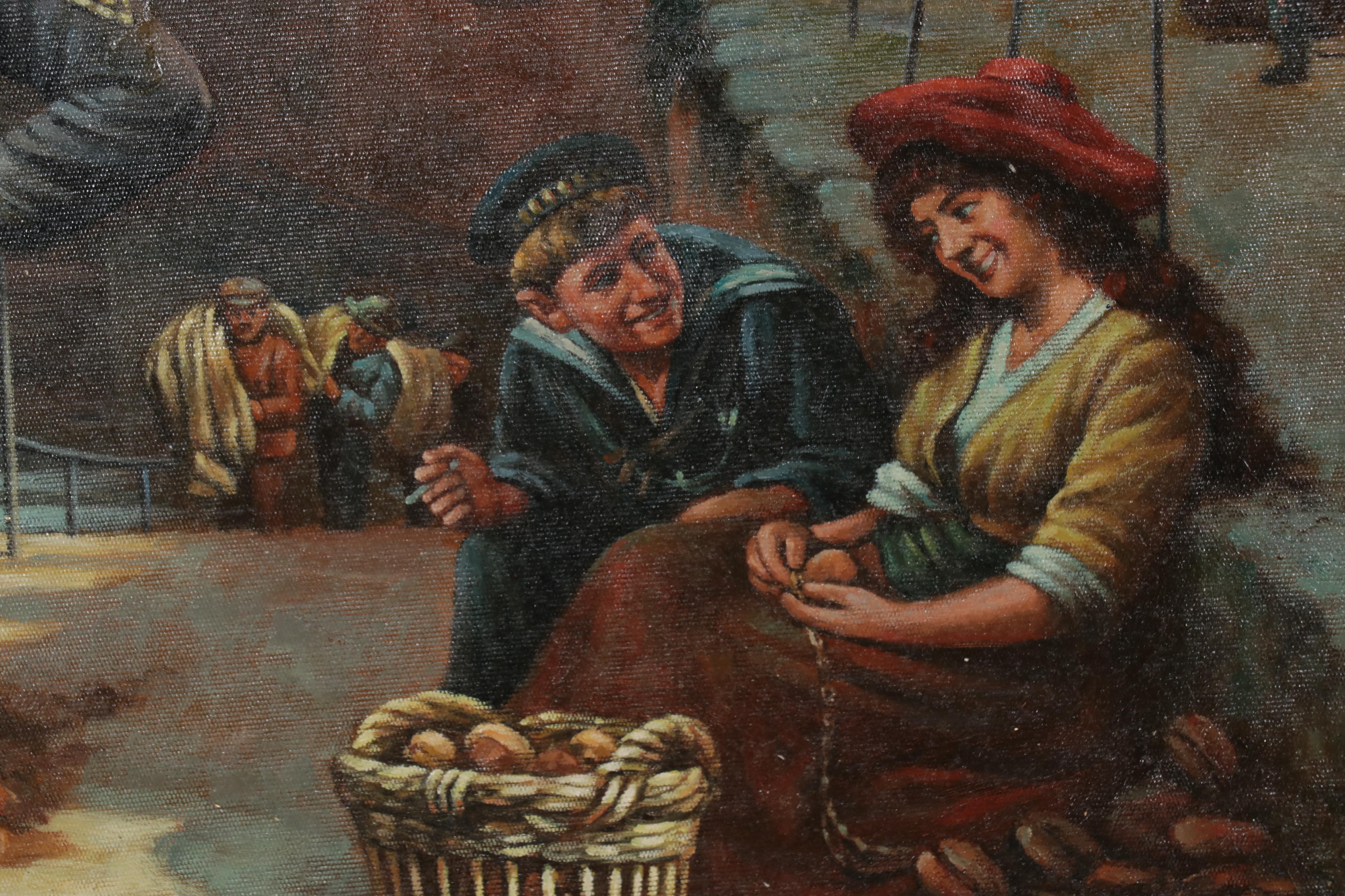 F. Forbes Oil Painting After Edwin Thomas Roberts "Naval Manoeuvres"