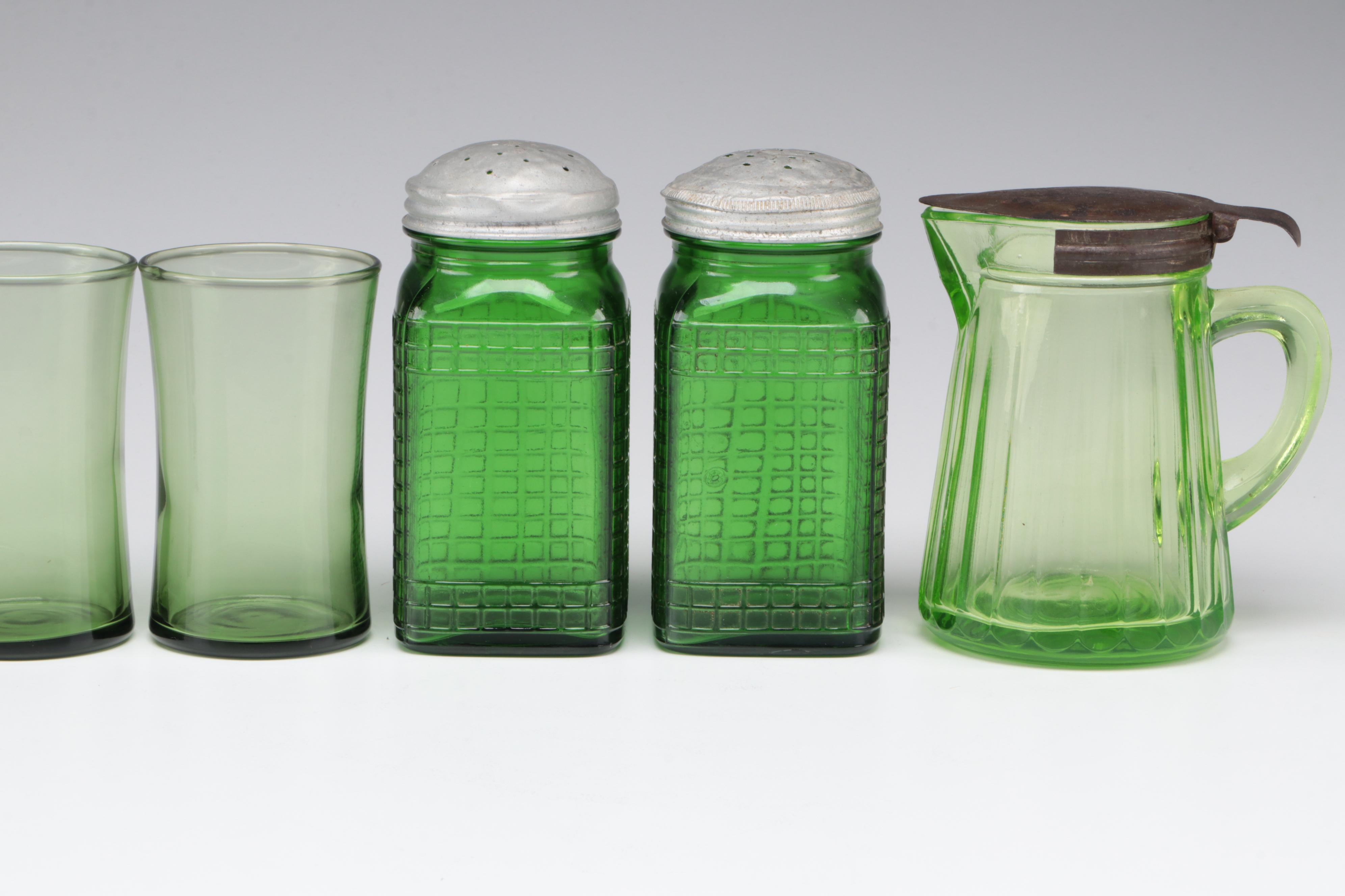 Owens-Illinois Shakers with Moon & Stars Lidded Candy Dish and Other Tableware