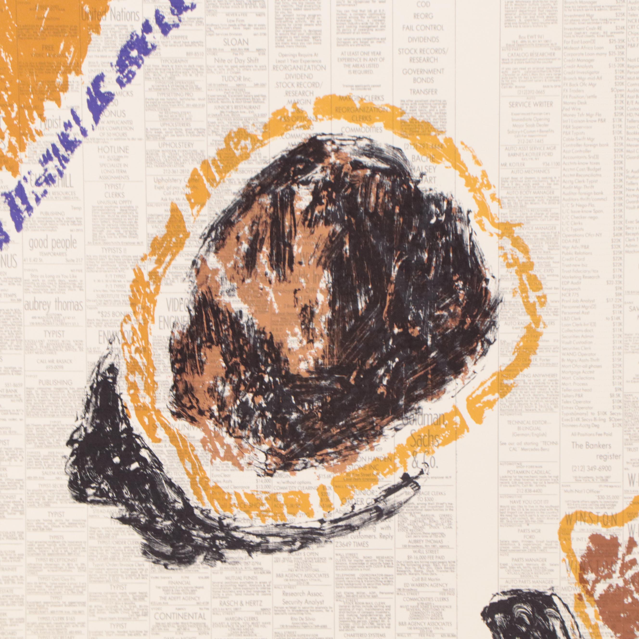 Edvins Strautmanis Modernist Color Lithograph, 1978