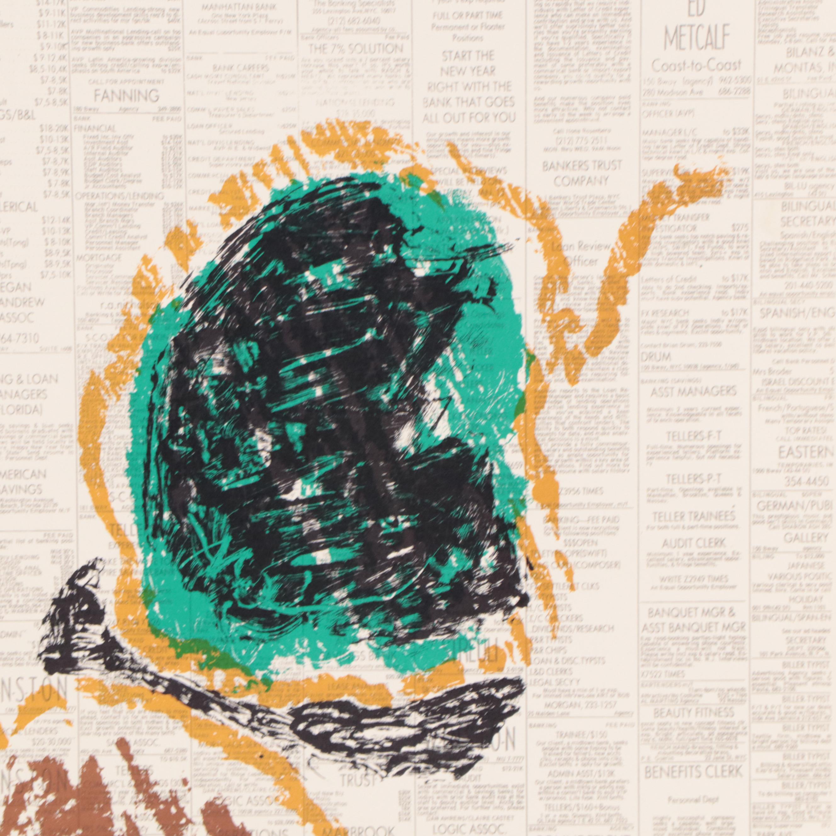 Edvins Strautmanis Modernist Color Lithograph, 1978