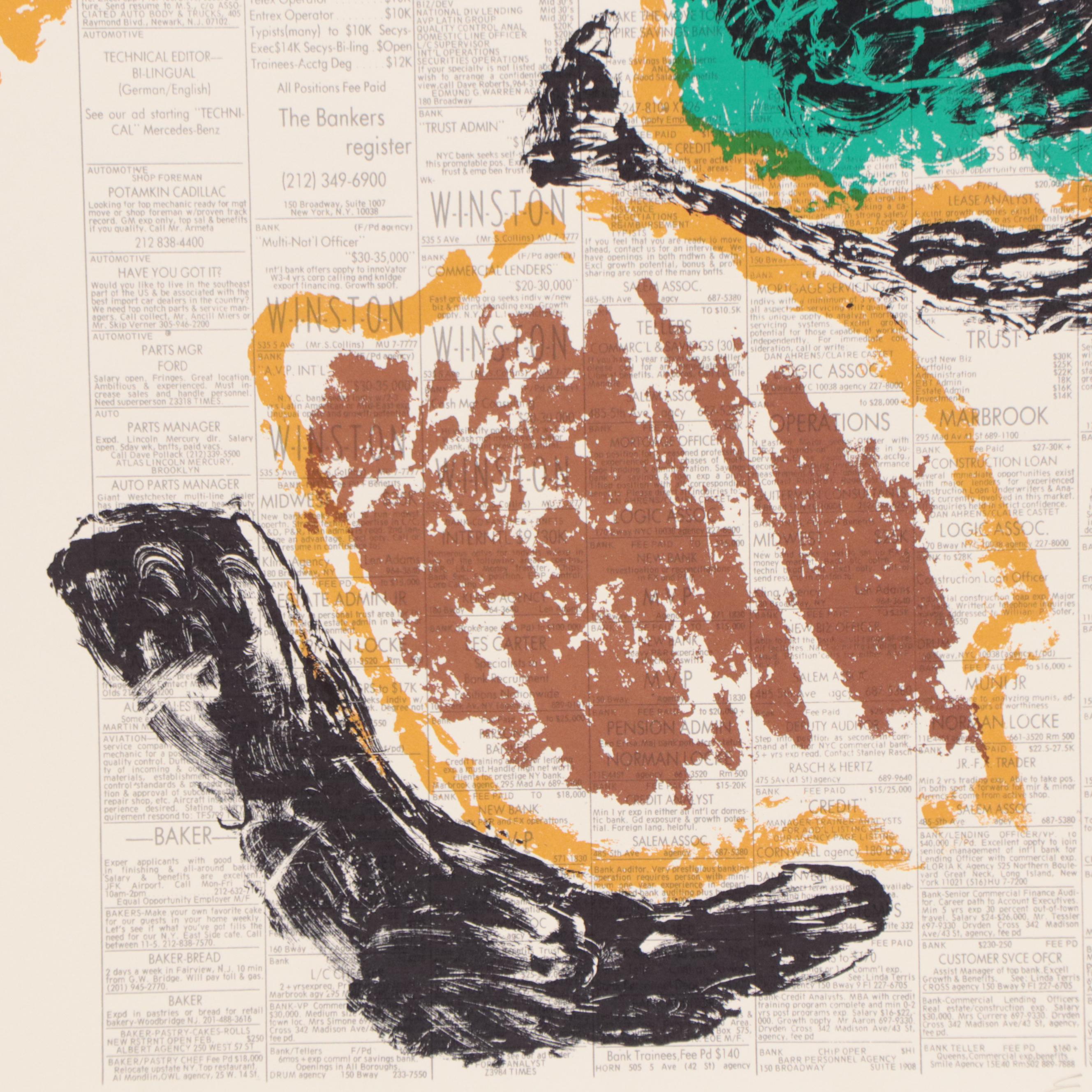 Edvins Strautmanis Modernist Color Lithograph, 1978