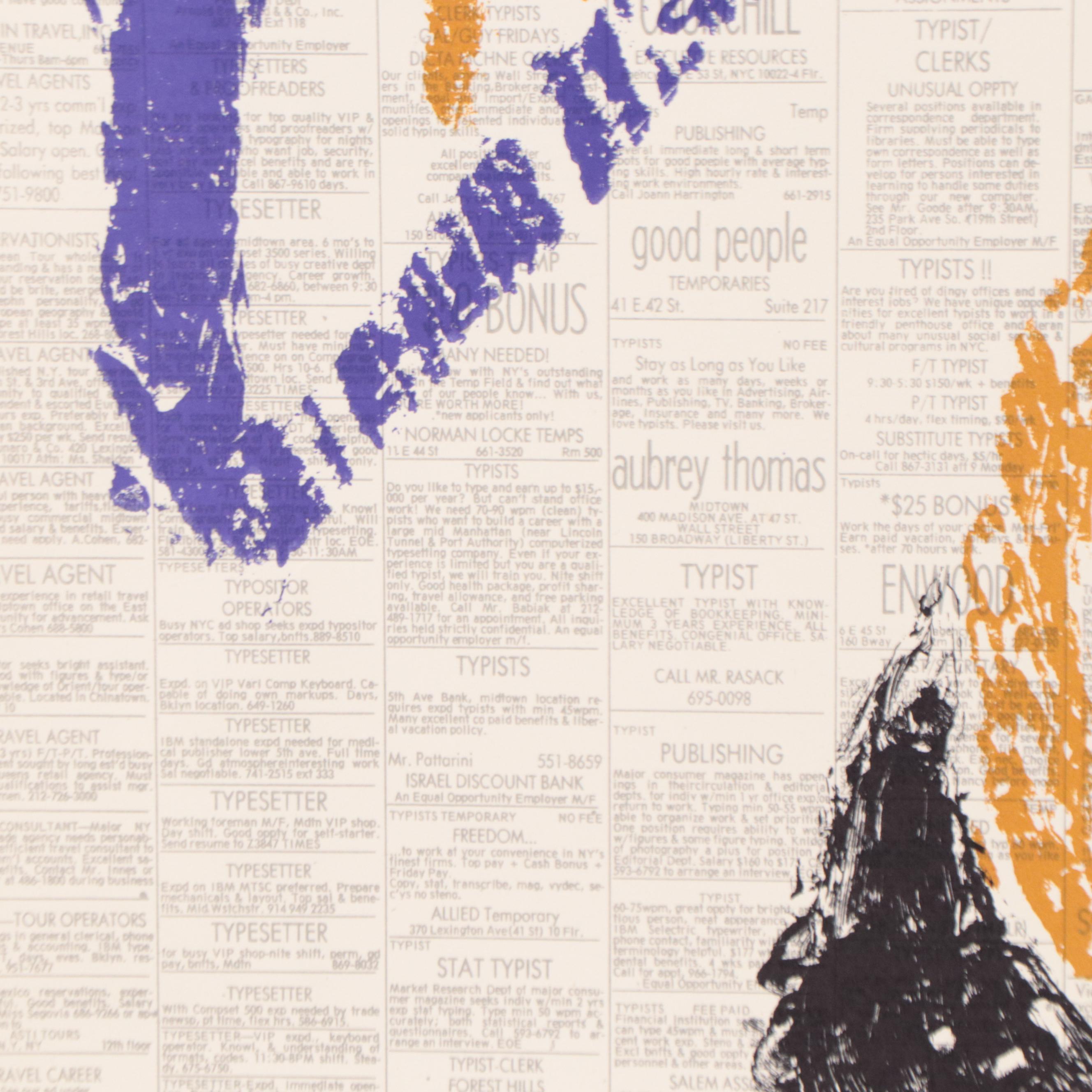 Edvins Strautmanis Modernist Color Lithograph, 1978