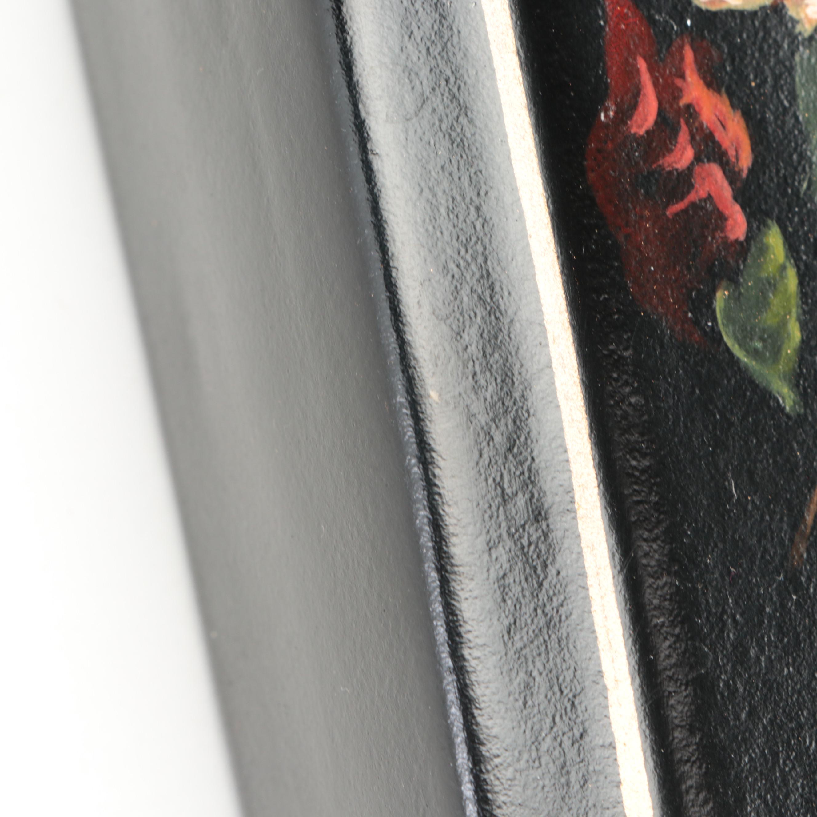 Hand-Painted Tole Style Porcelain Wall Pocket Vases