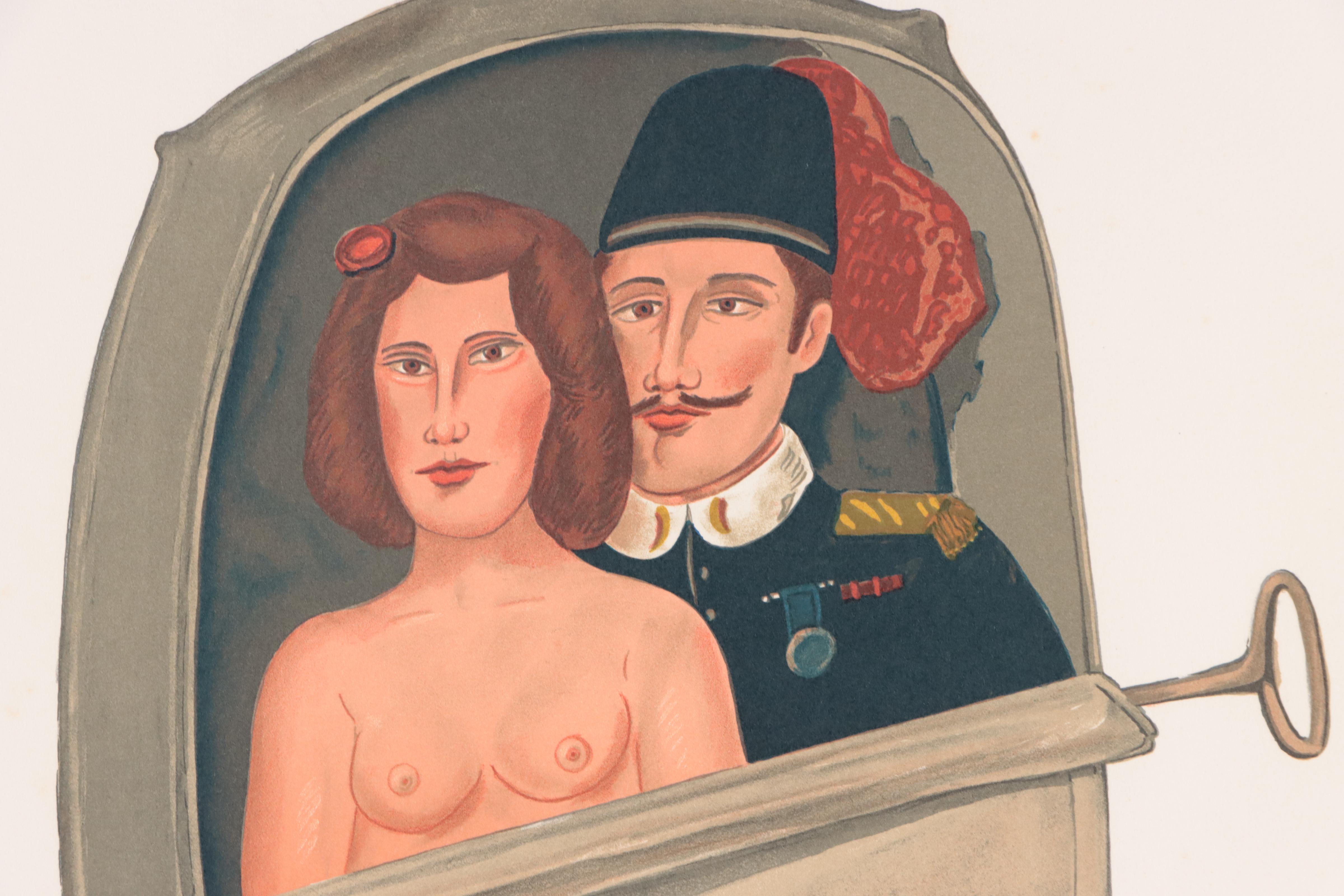 Benjamin Levy Color Lithograph "Canned Romance"