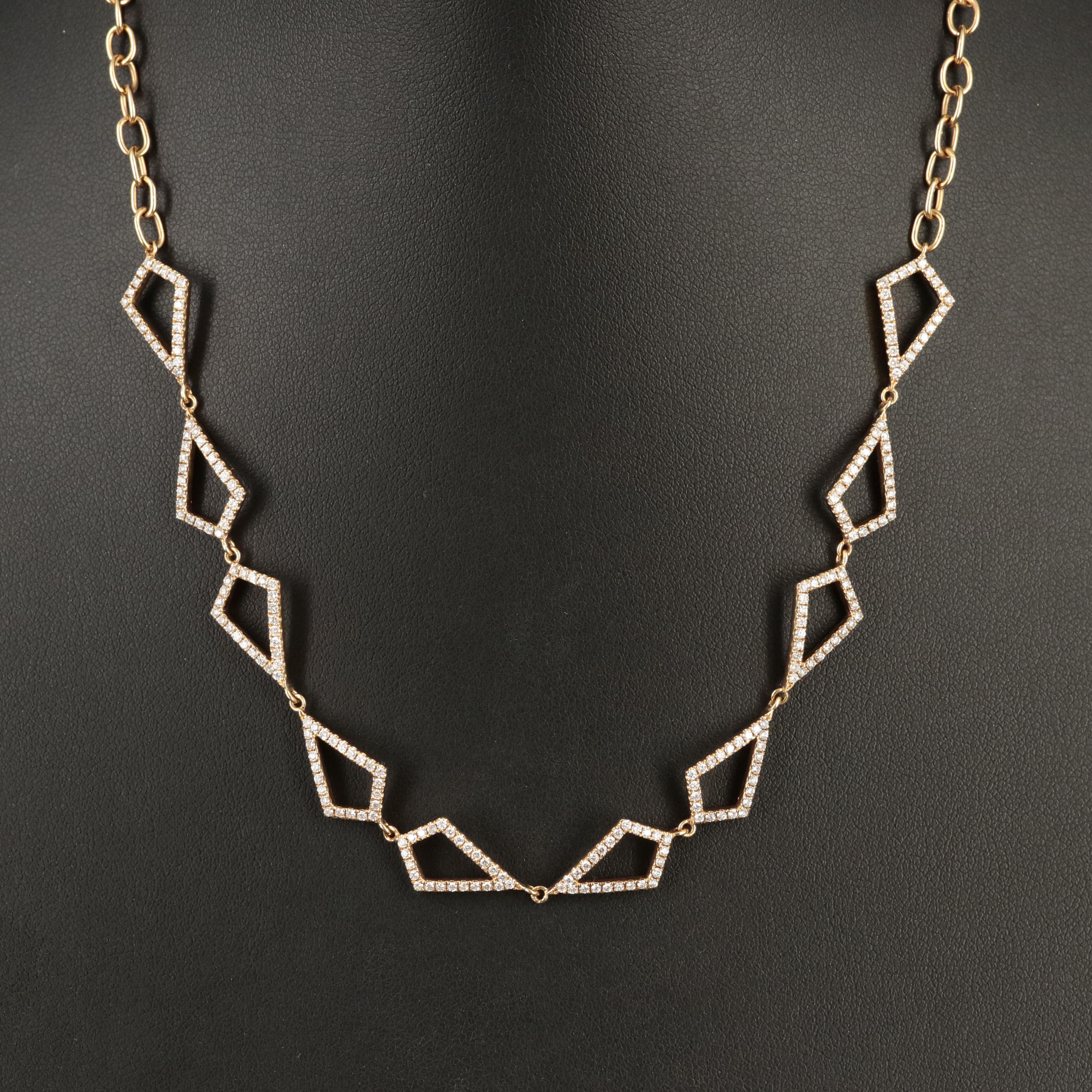 18K 1.60 CTW Diamond Geometric Necklace