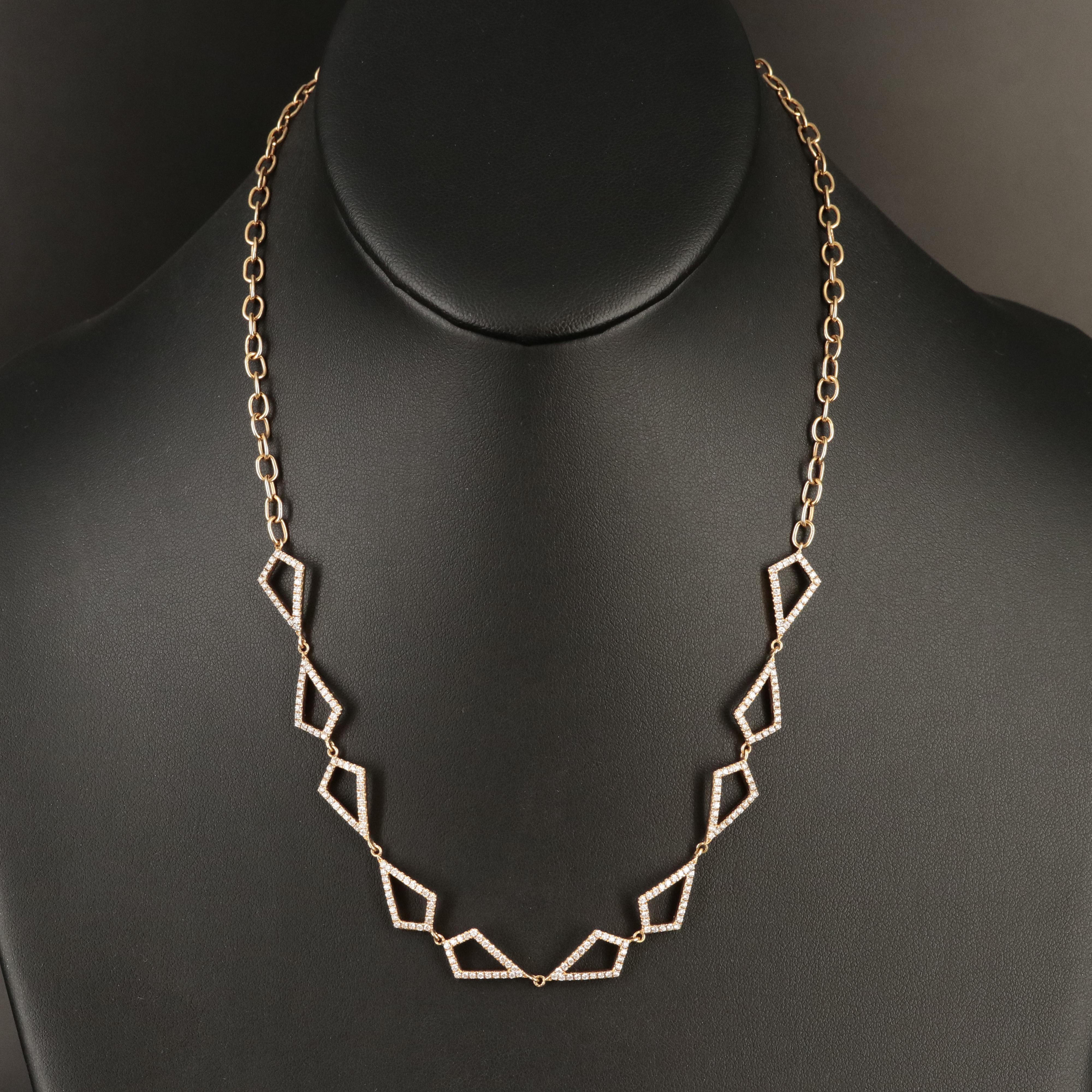 18K 1.60 CTW Diamond Geometric Necklace