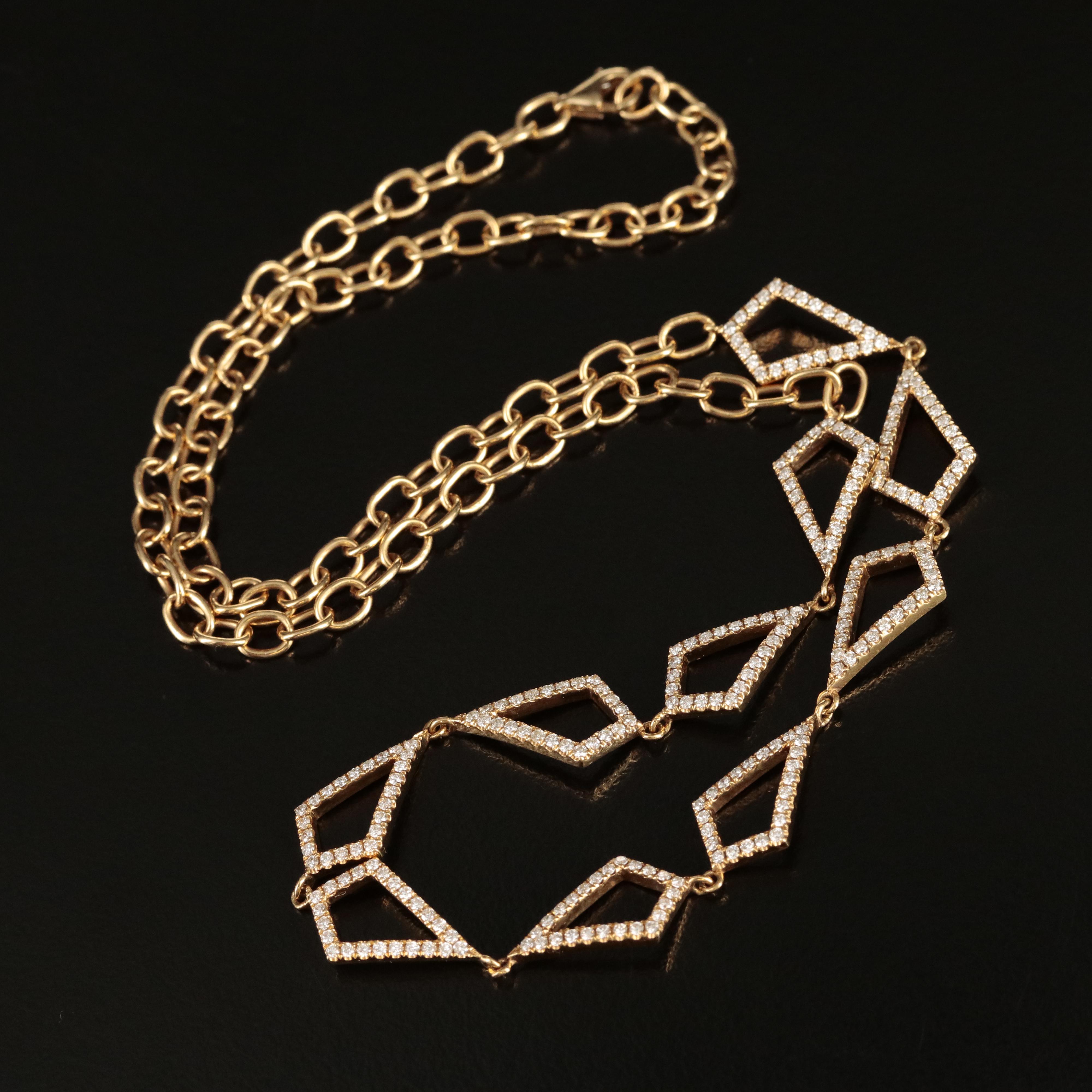 18K 1.60 CTW Diamond Geometric Necklace