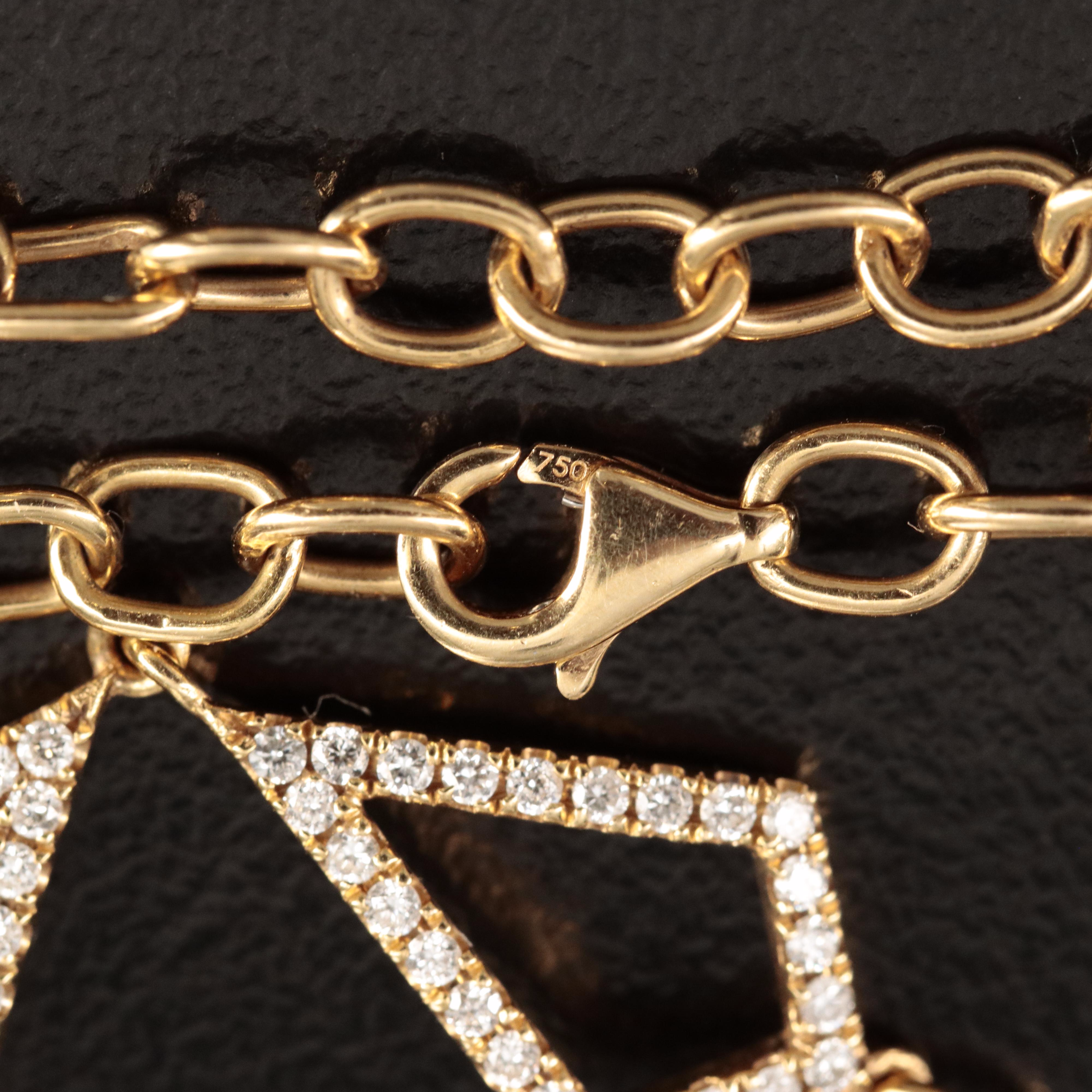 18K 1.60 CTW Diamond Geometric Necklace