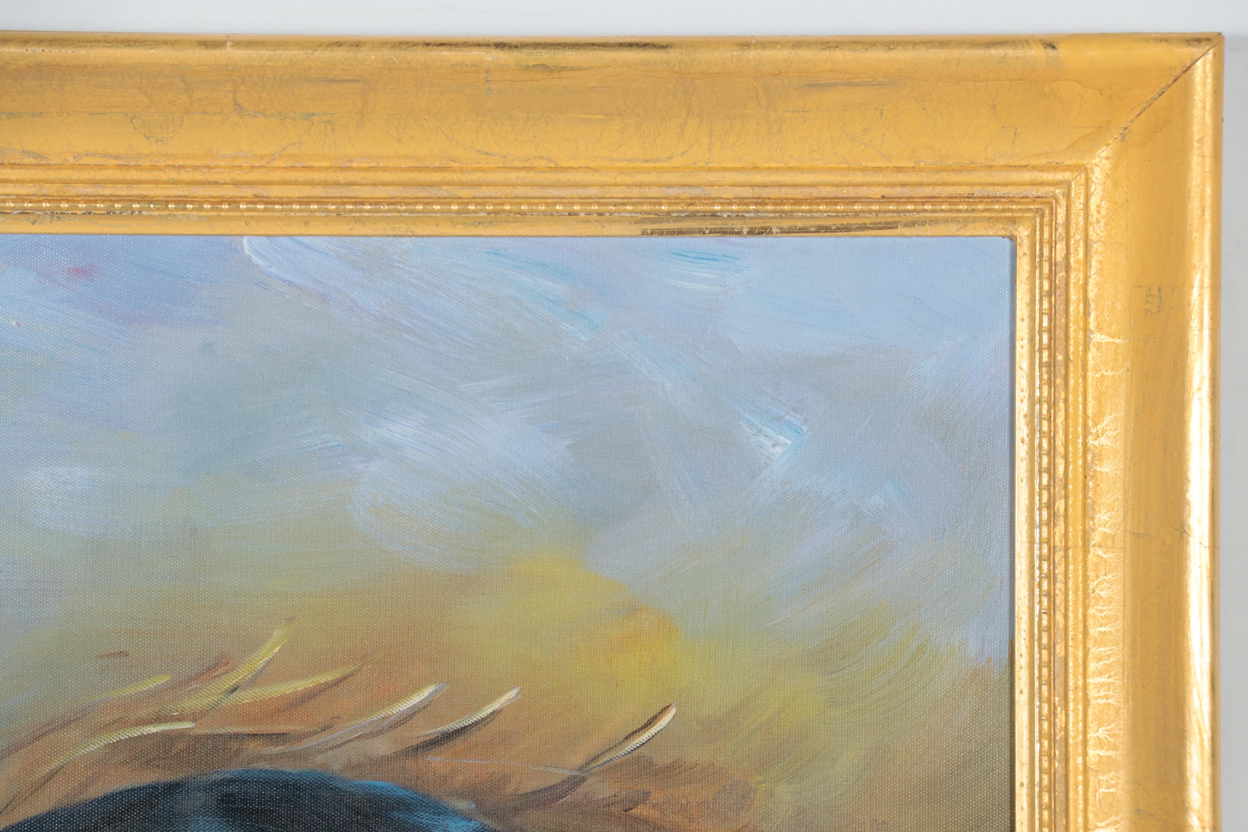 Oil Painting of Rabbits, Late 20th Century