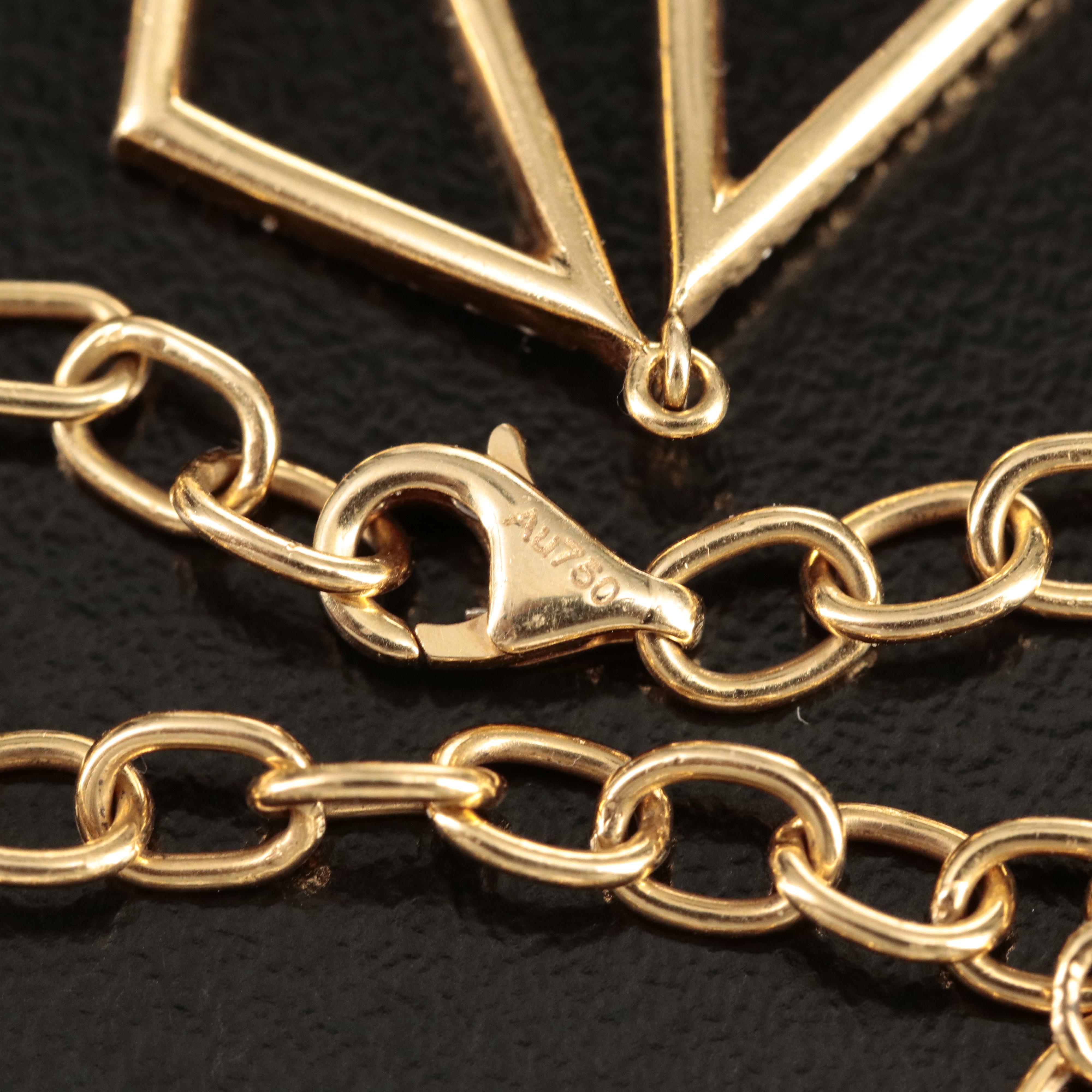 18K 1.60 CTW Diamond Geometric Necklace