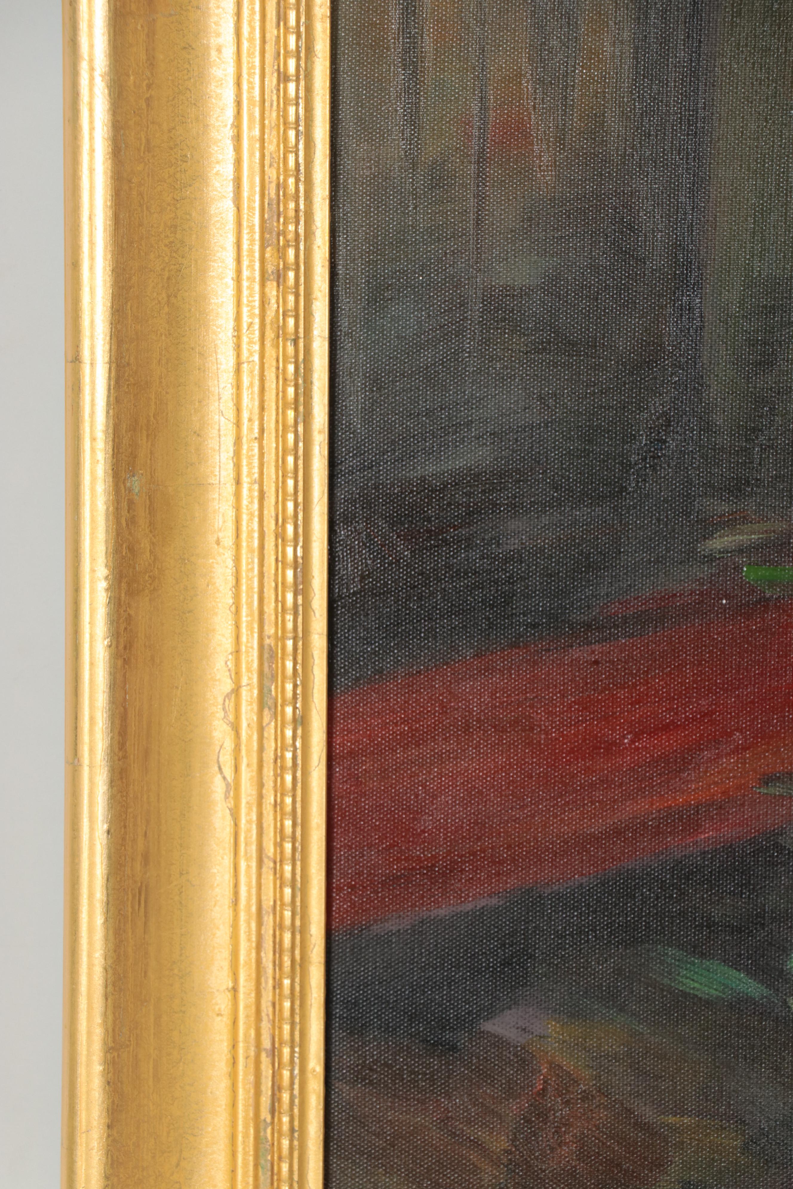 Oil Painting of Rabbits, Late 20th Century