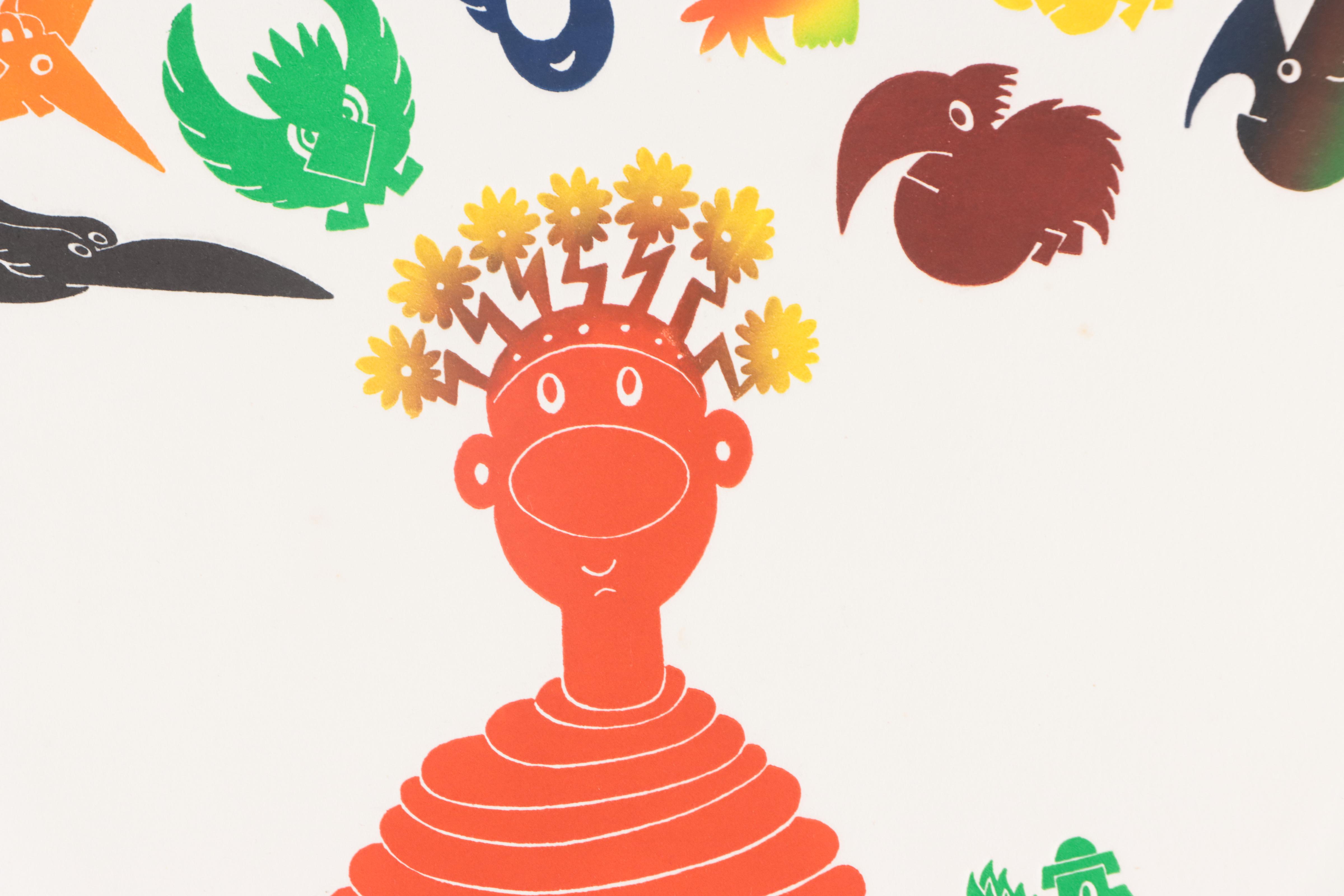 Jean Sariano Etching "Forever, Happy Bird's Day"