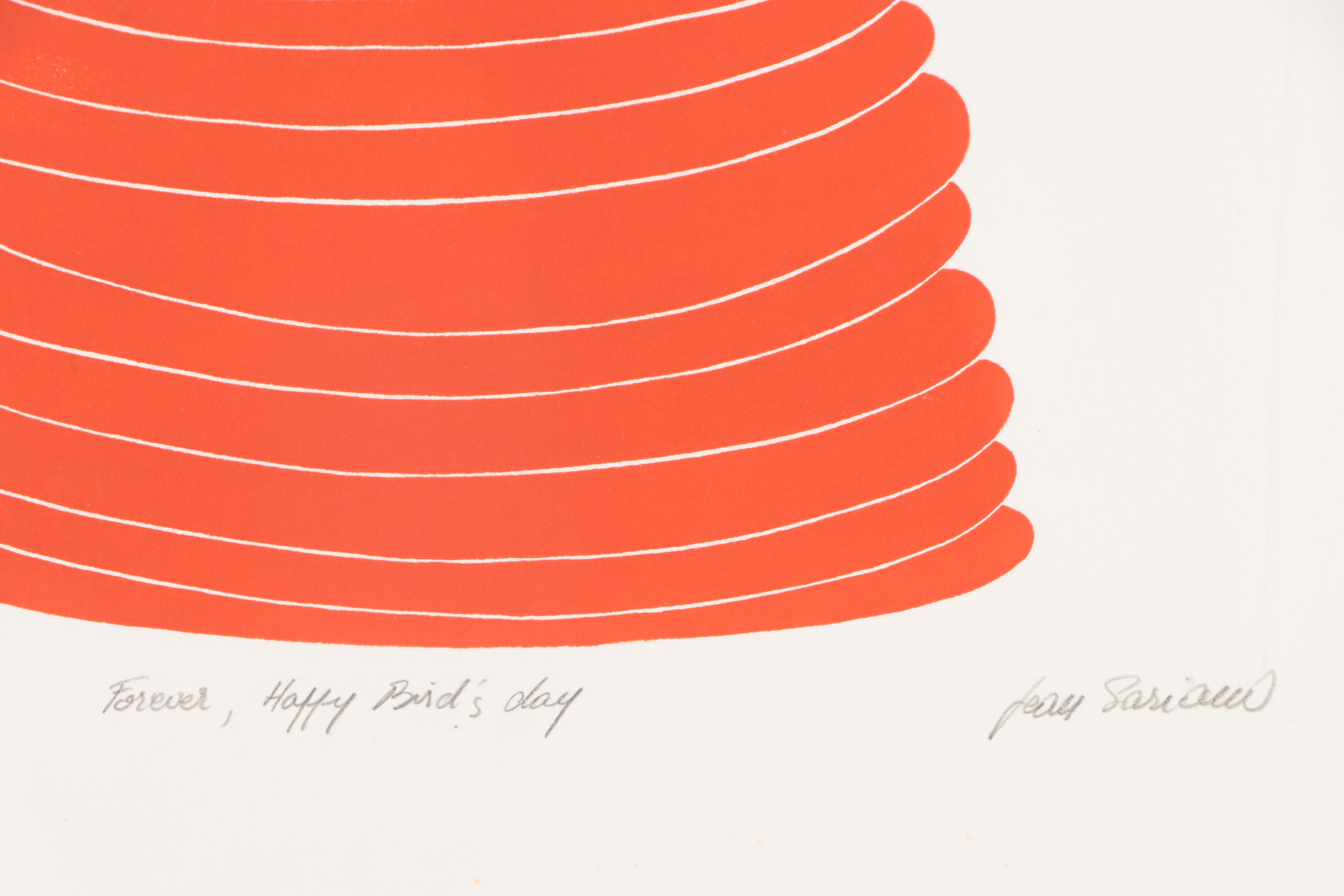 Jean Sariano Etching "Forever, Happy Bird's Day"