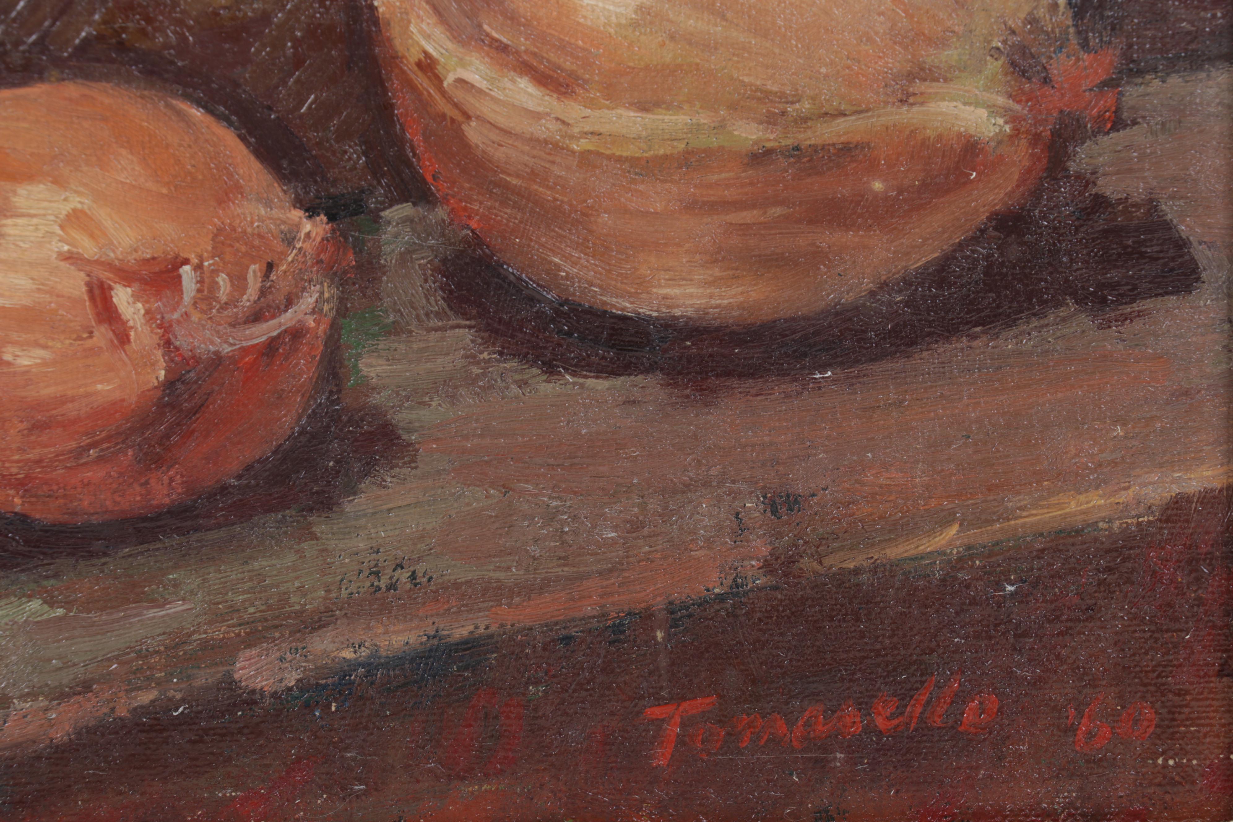 Vito Tomasello Still Life Oil Painting of Onions, 1960