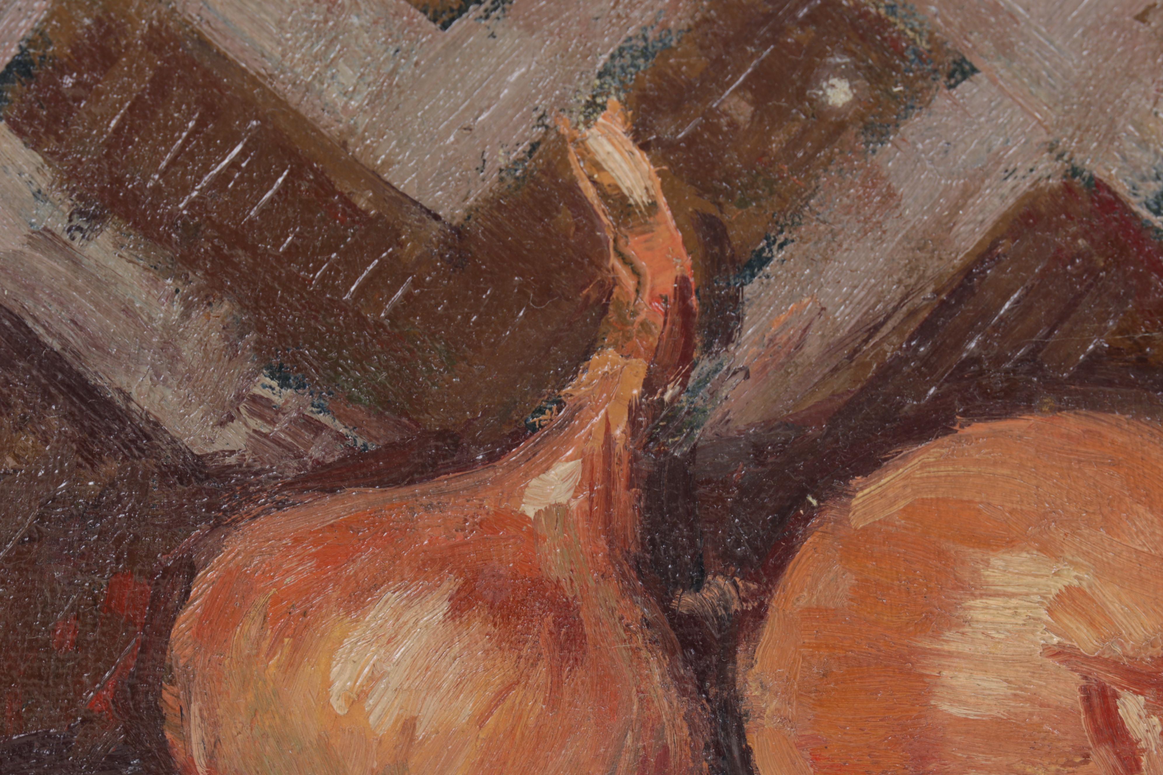 Vito Tomasello Still Life Oil Painting of Onions, 1960