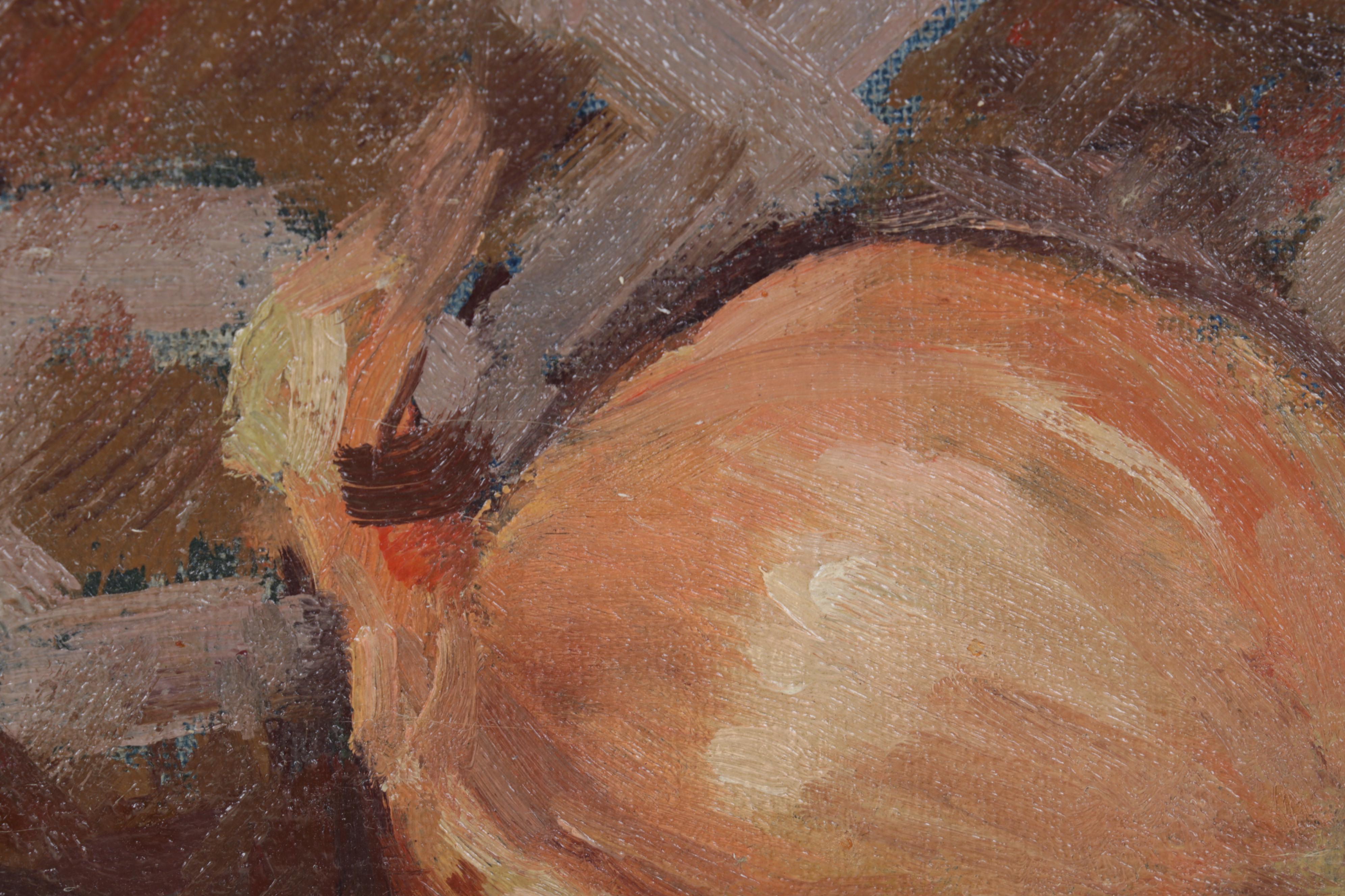 Vito Tomasello Still Life Oil Painting of Onions, 1960