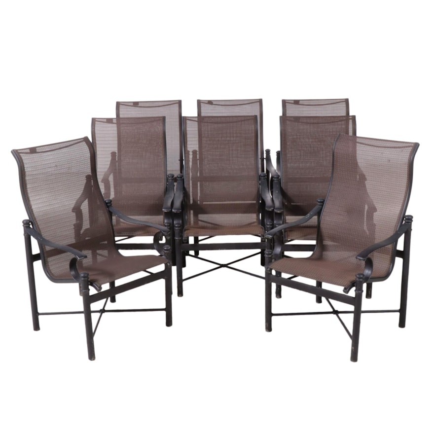 Eight Tropitone Powder-Coated Aluminum Patio Dining Armchairs