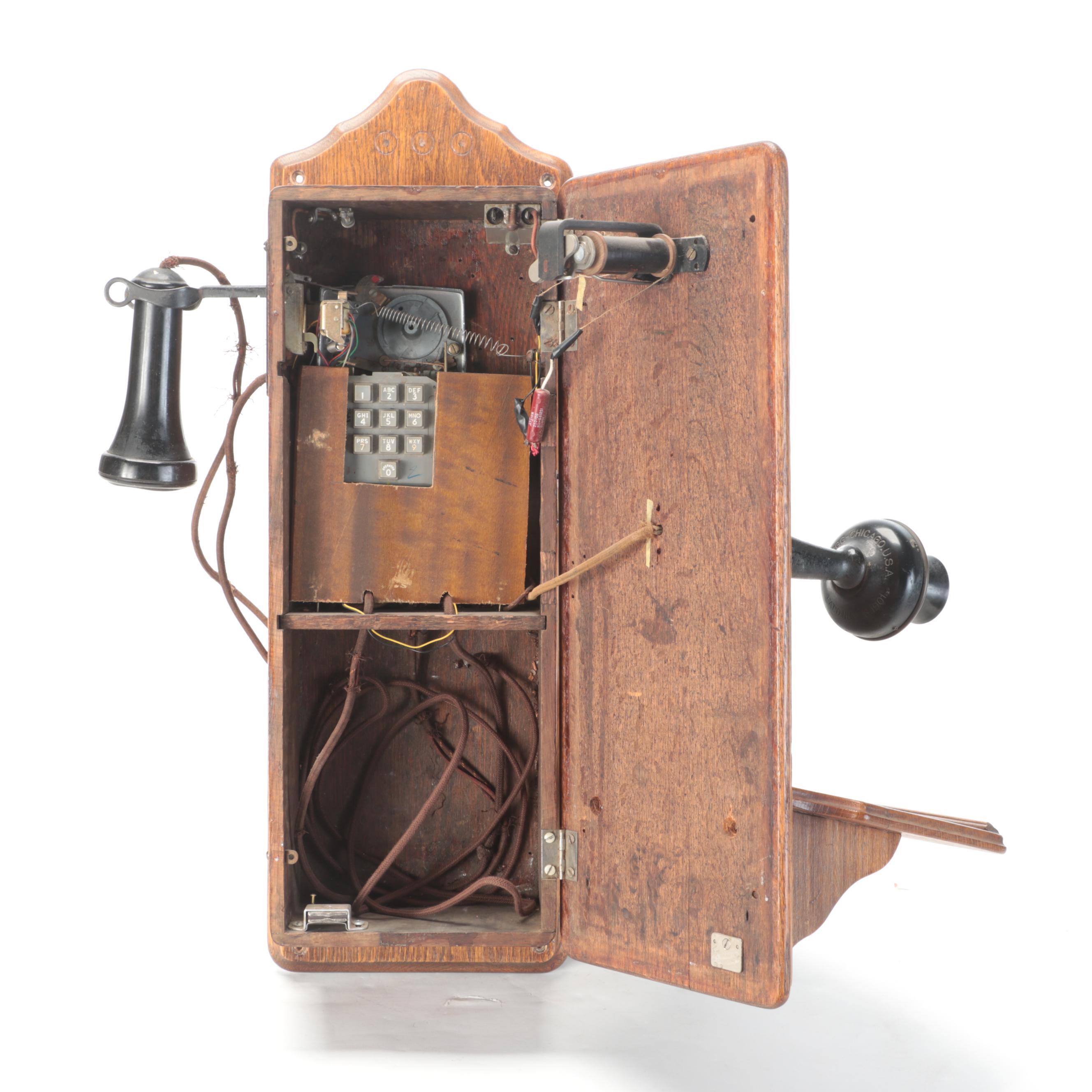 Kellogg Oak Cabinet Wall Mount Telephone