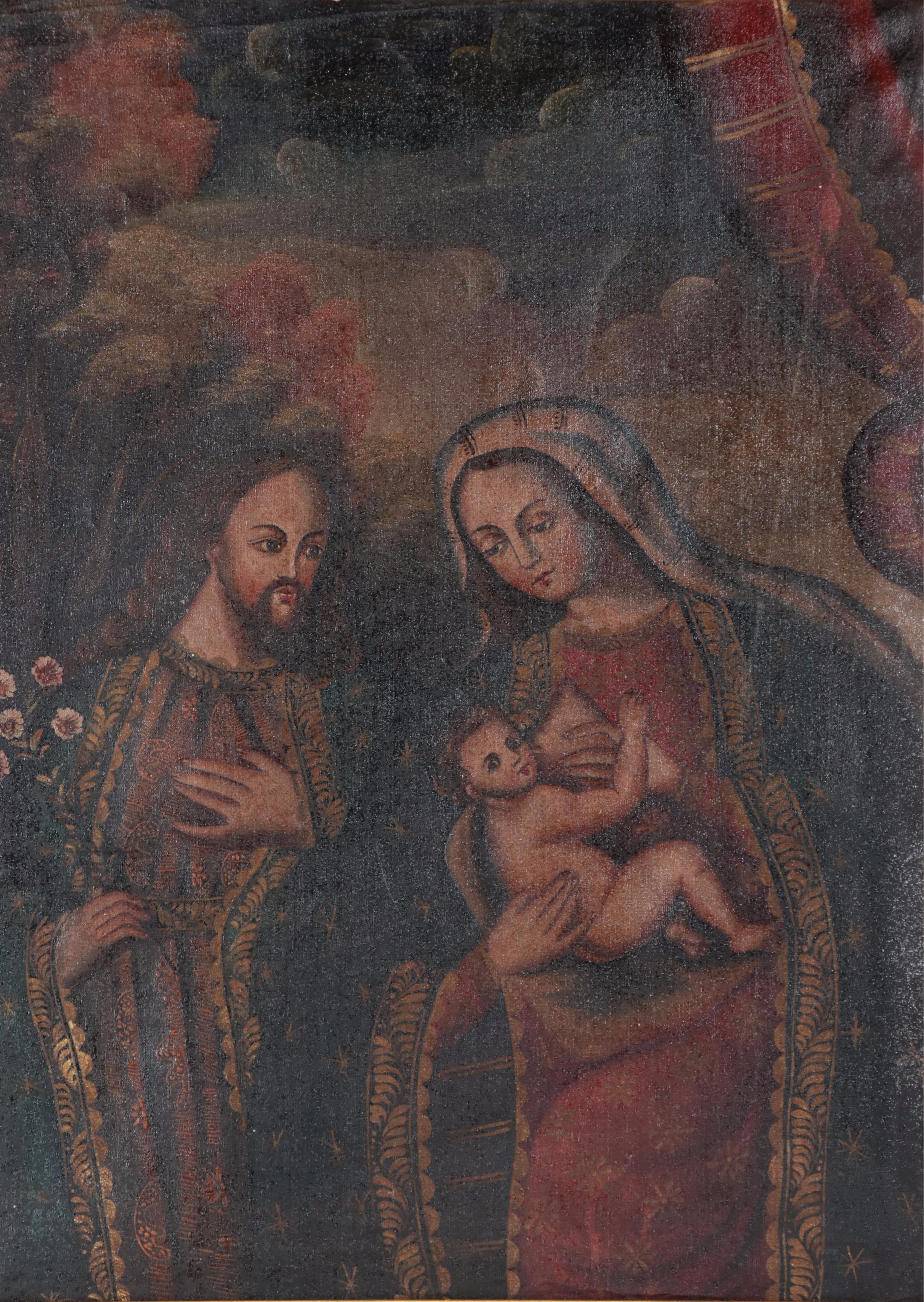 Cuzco School Style Oil Painting of The Holy Family