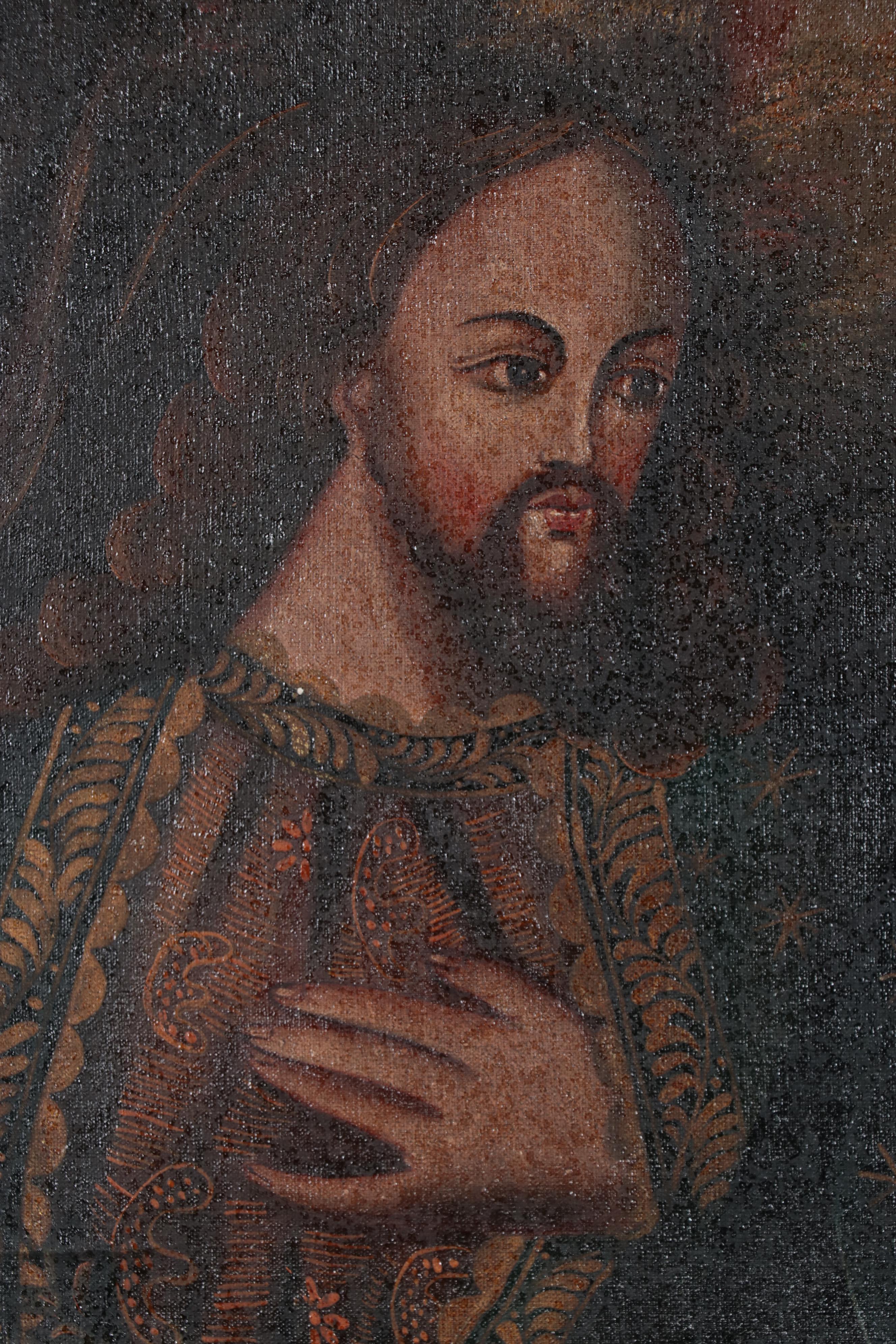 Cuzco School Style Oil Painting of The Holy Family