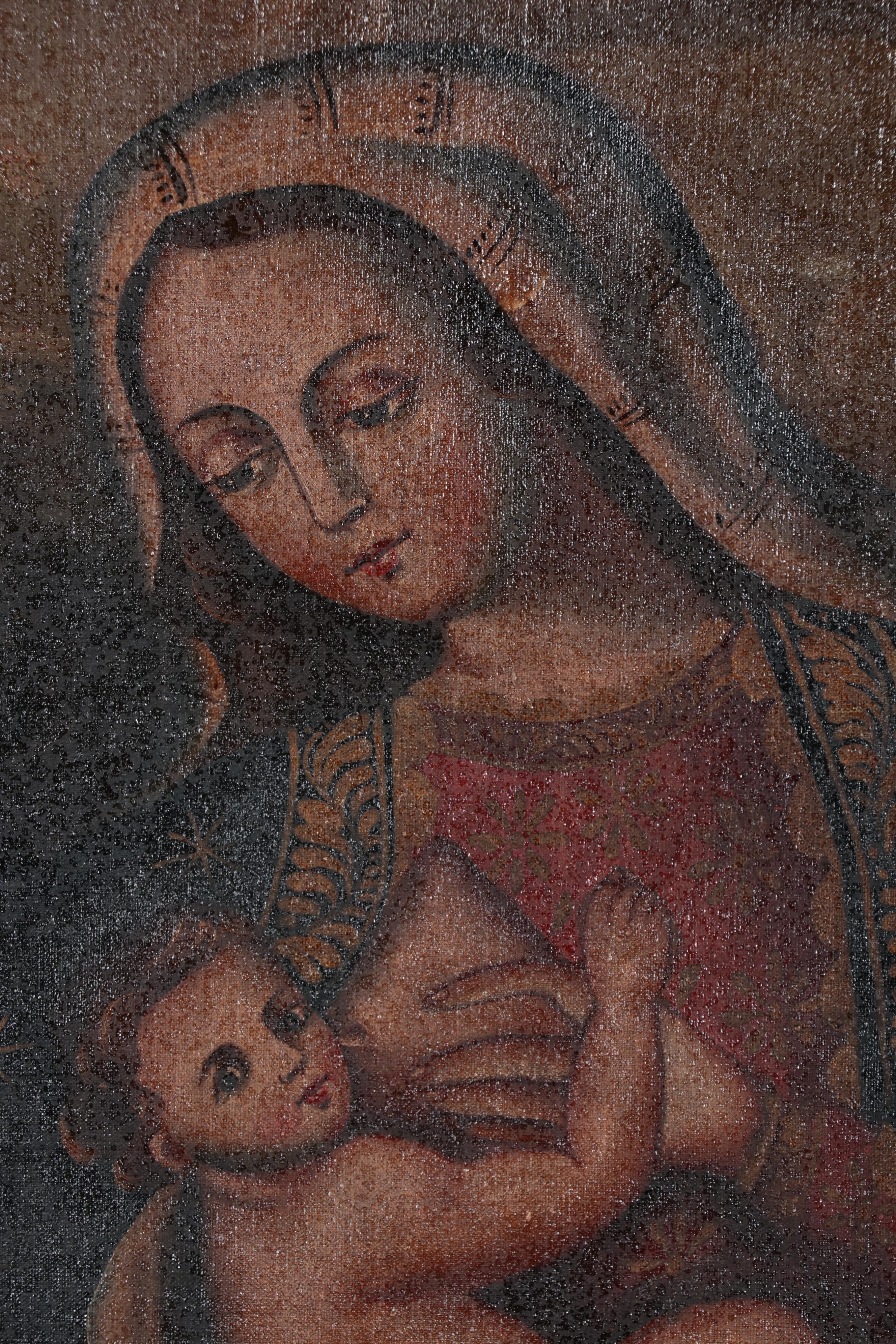 Cuzco School Style Oil Painting of The Holy Family
