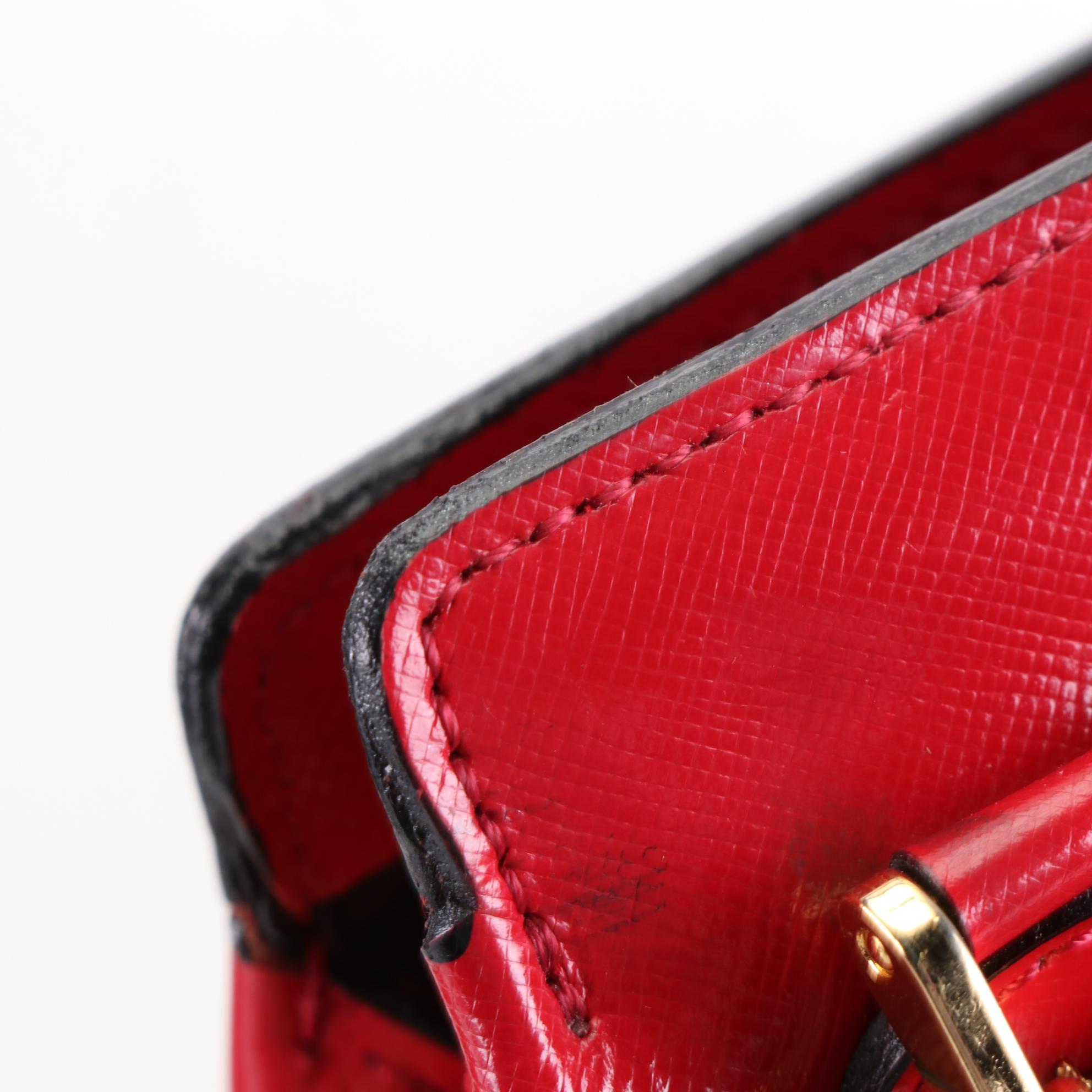 Gianni Versace Sun Logo Mini Handbag in Glazed Leather