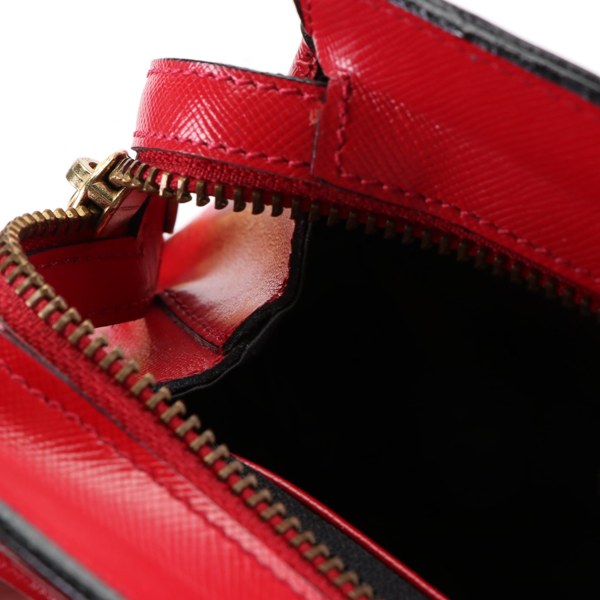 Gianni Versace Sun Logo Mini Handbag in Glazed Leather