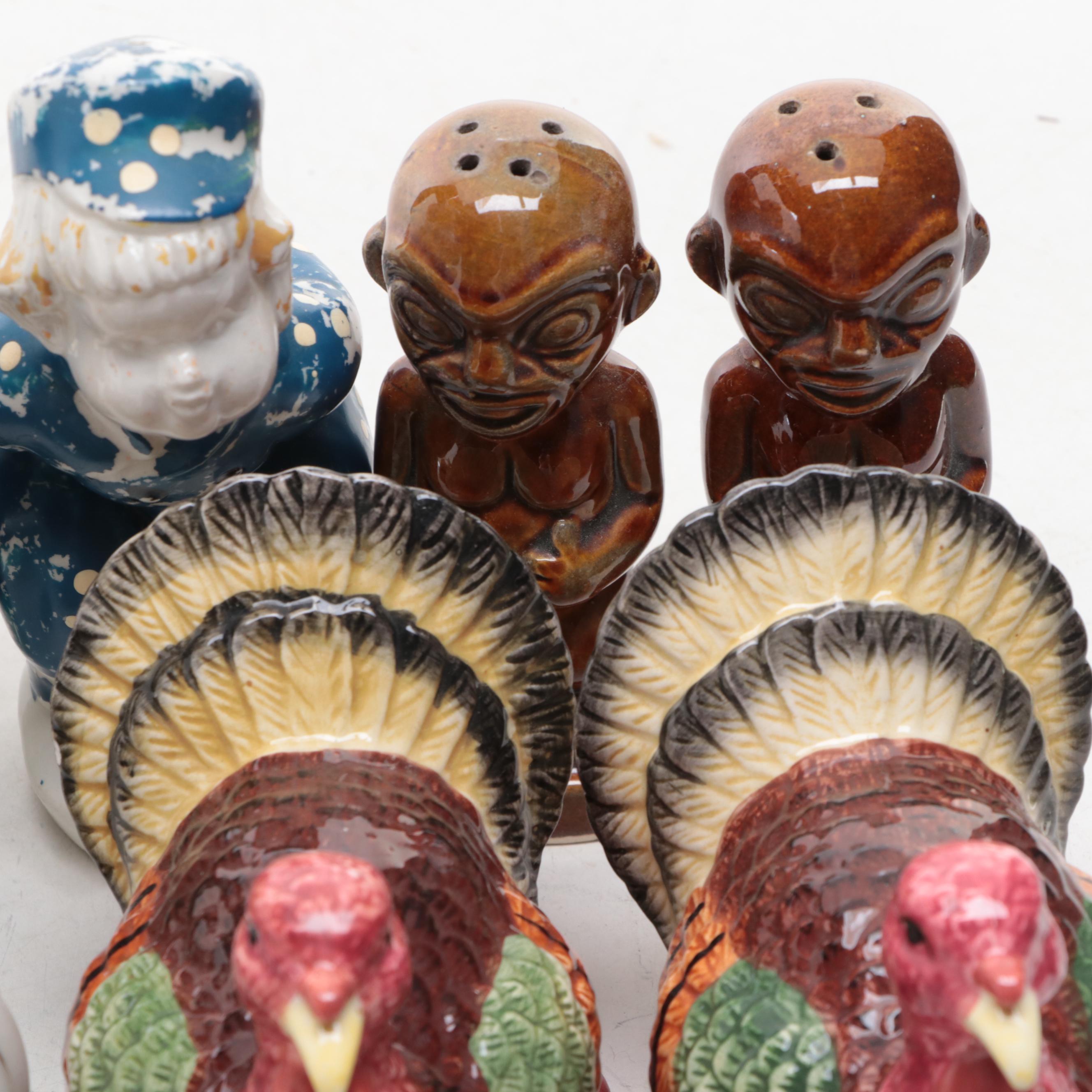 Japanese Ceramic Figural and Salt and Pepper Shakers, Mid to Late 20th Century