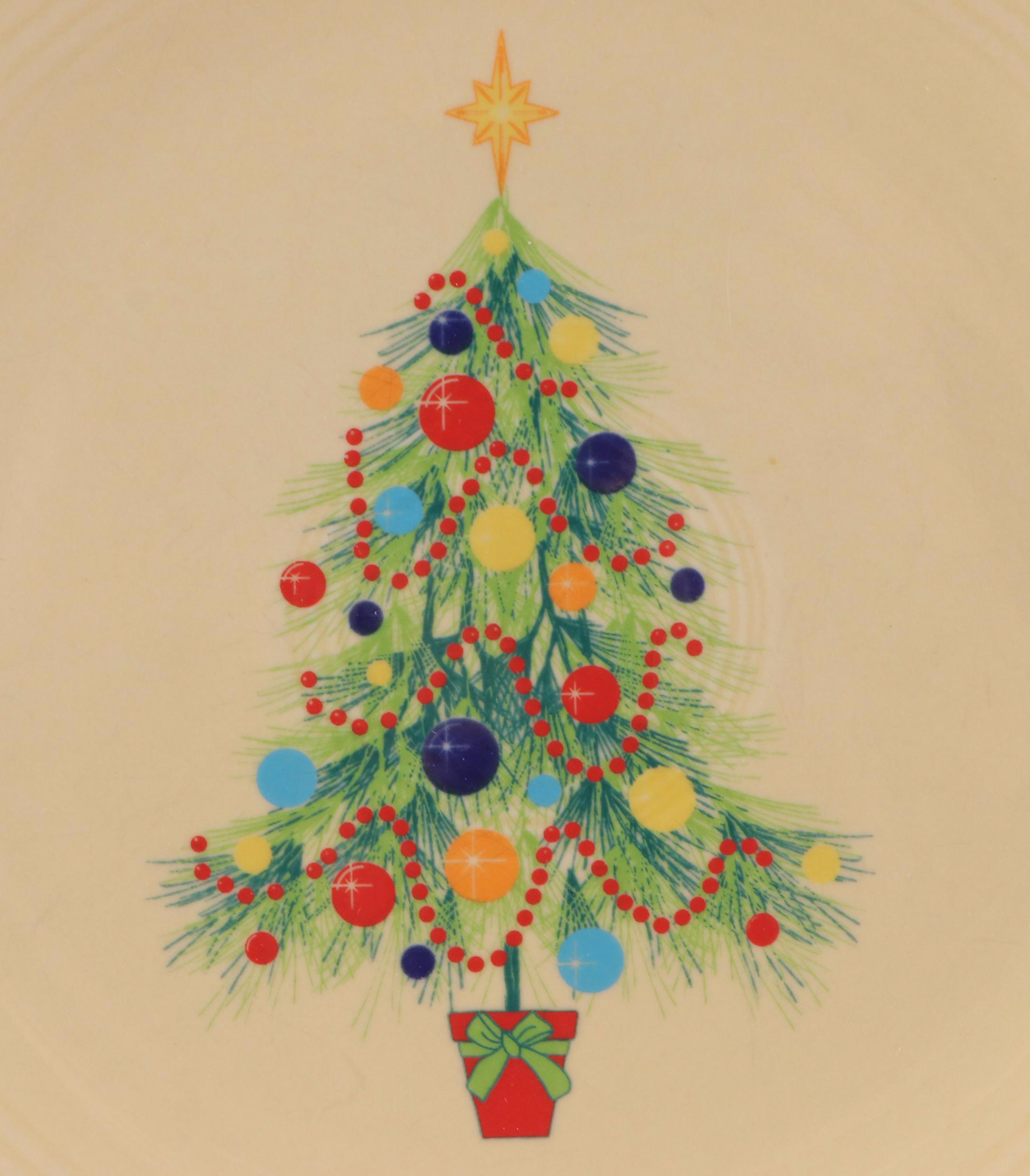 Homer Laughlin China Co. " Fiesta Christmas Tree" Luncheon Plates