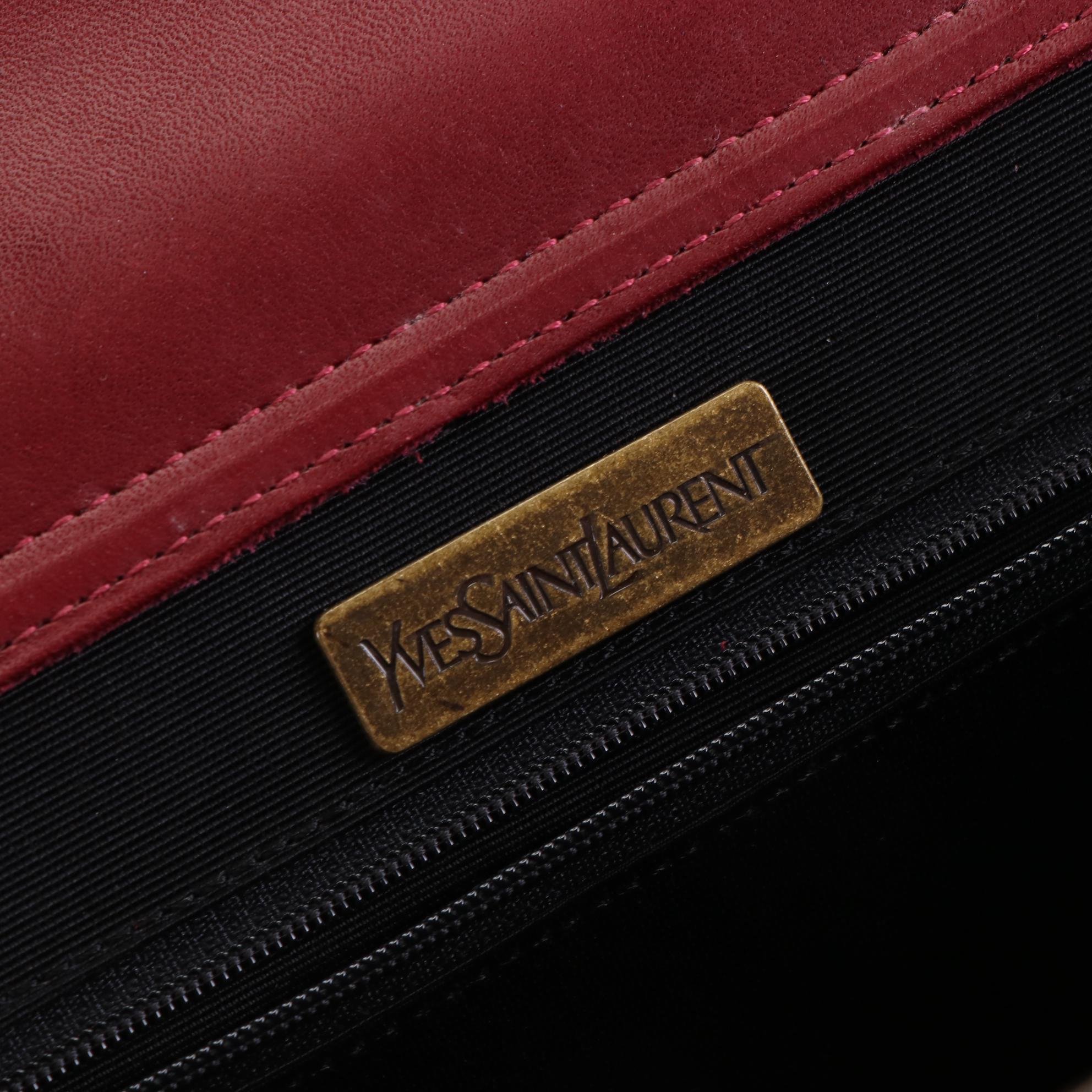 Yves Saint Laurent Shoulder Bag in Suede with Leather Trim