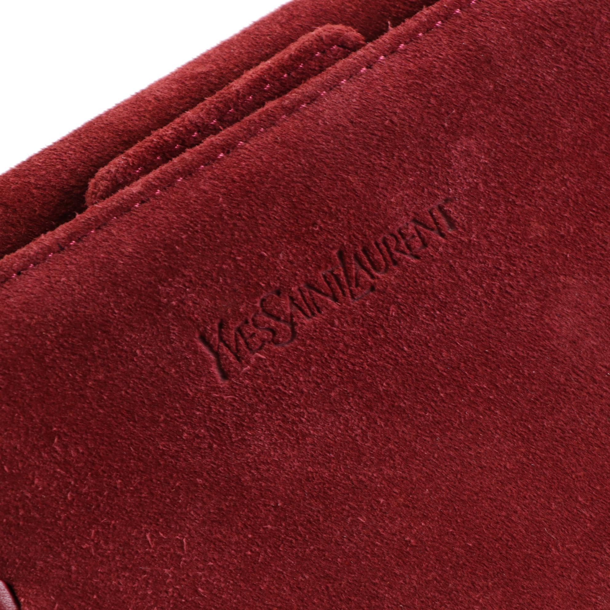 Yves Saint Laurent Shoulder Bag in Suede with Leather Trim