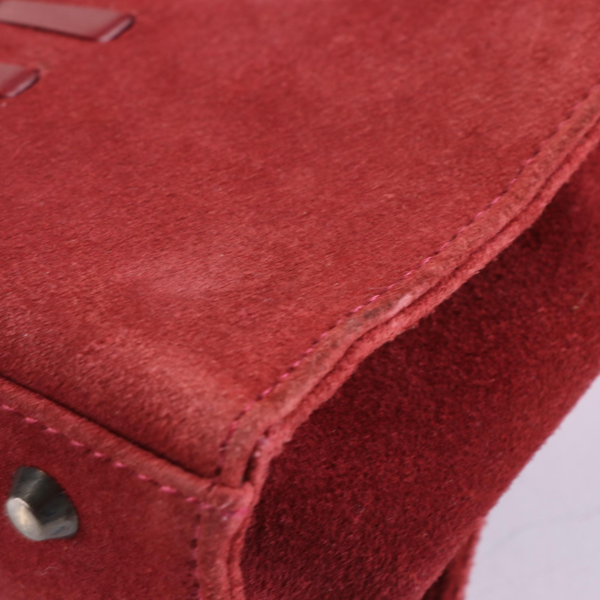 Yves Saint Laurent Shoulder Bag in Suede with Leather Trim