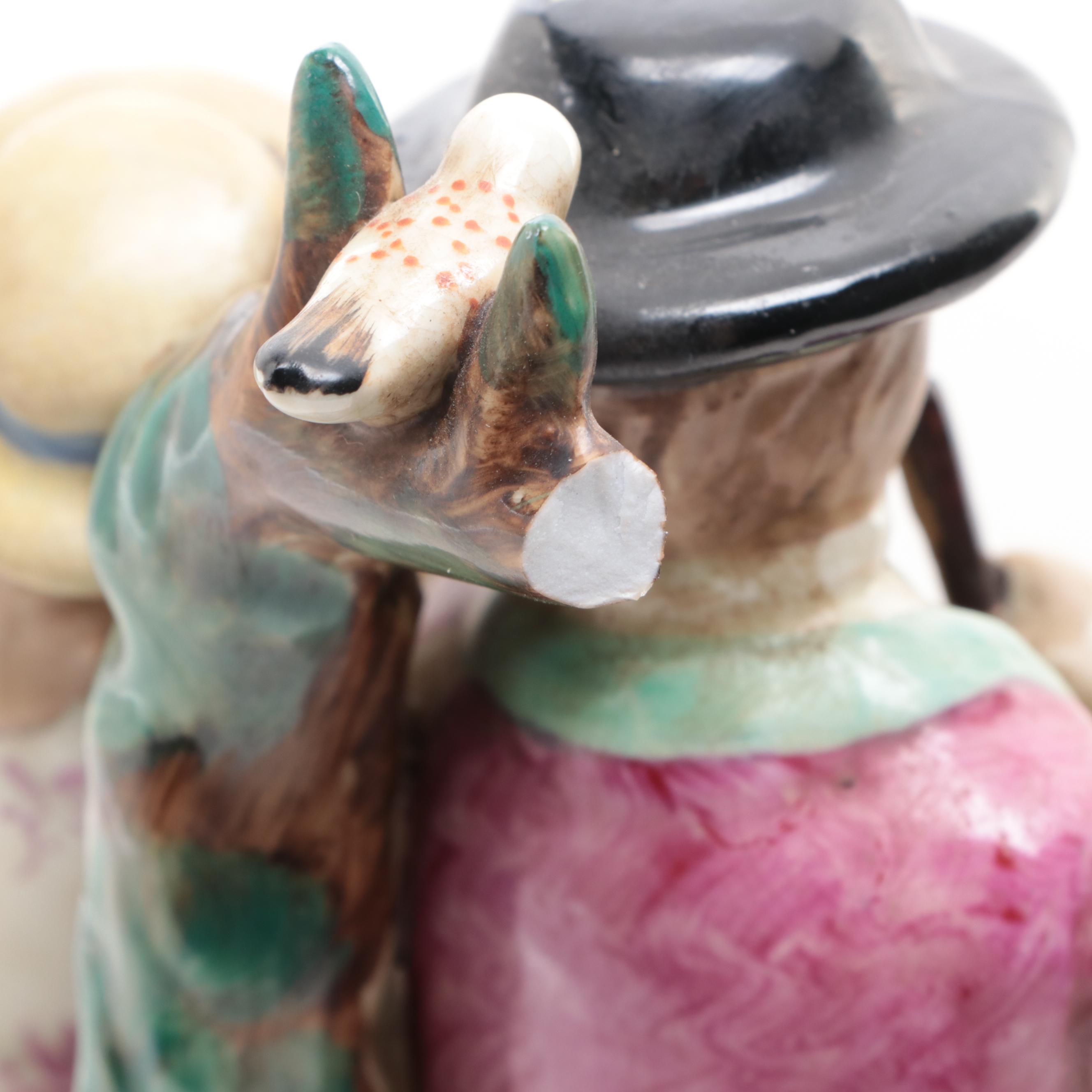 English Pearlware Style Shepherd and Shepherdess Figural Group, 20th Century